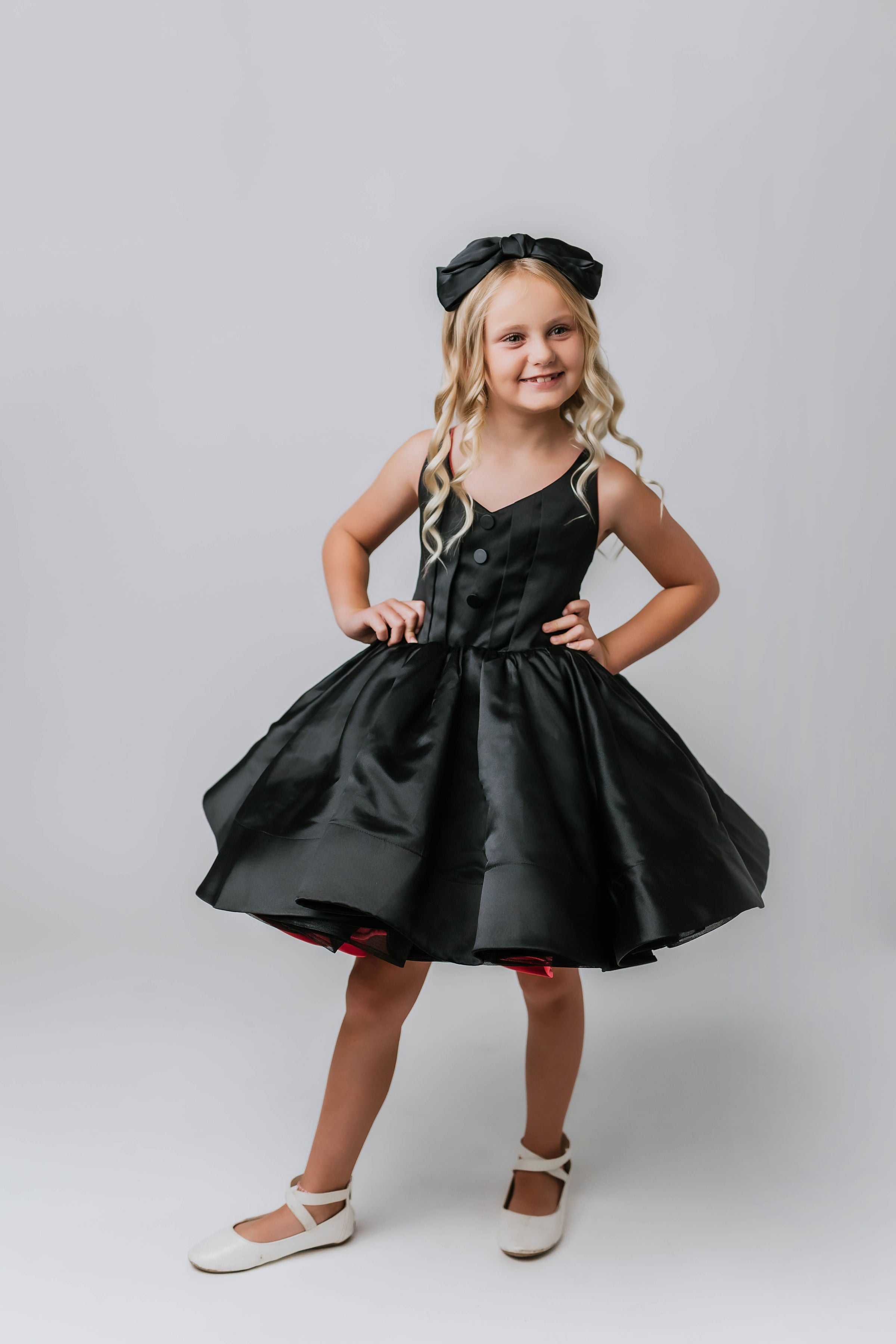 Reversible "Dolly" Pink/black Petal Length Dress - Editorial Dress, Couture Gown, Special Occasion Dress