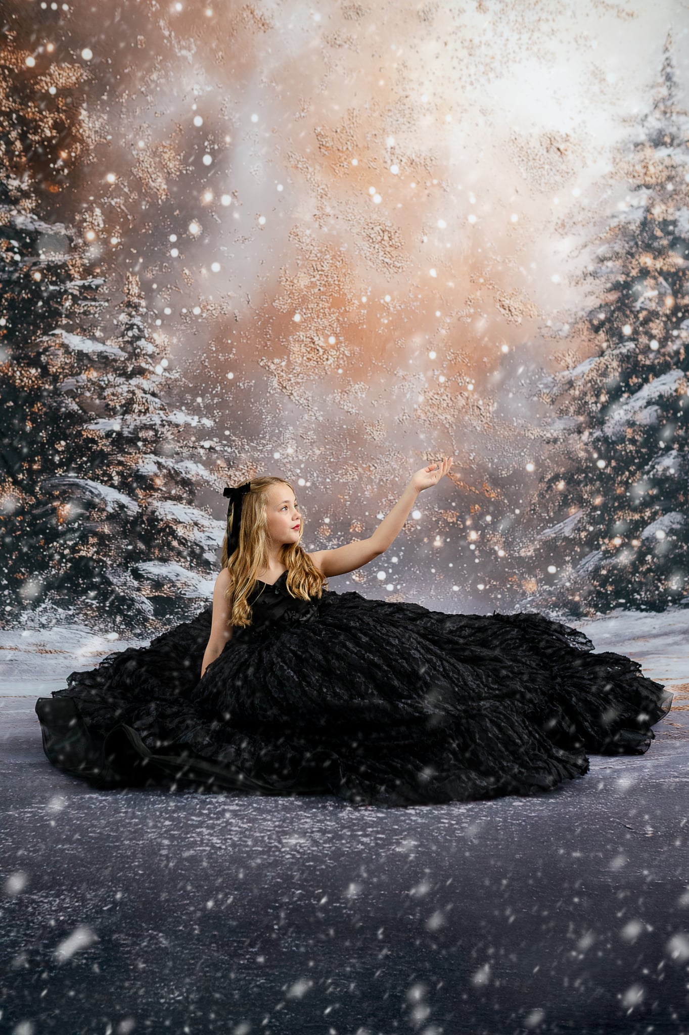 "Voluminous and graceful, this full tulle skirt brings movement to every step."