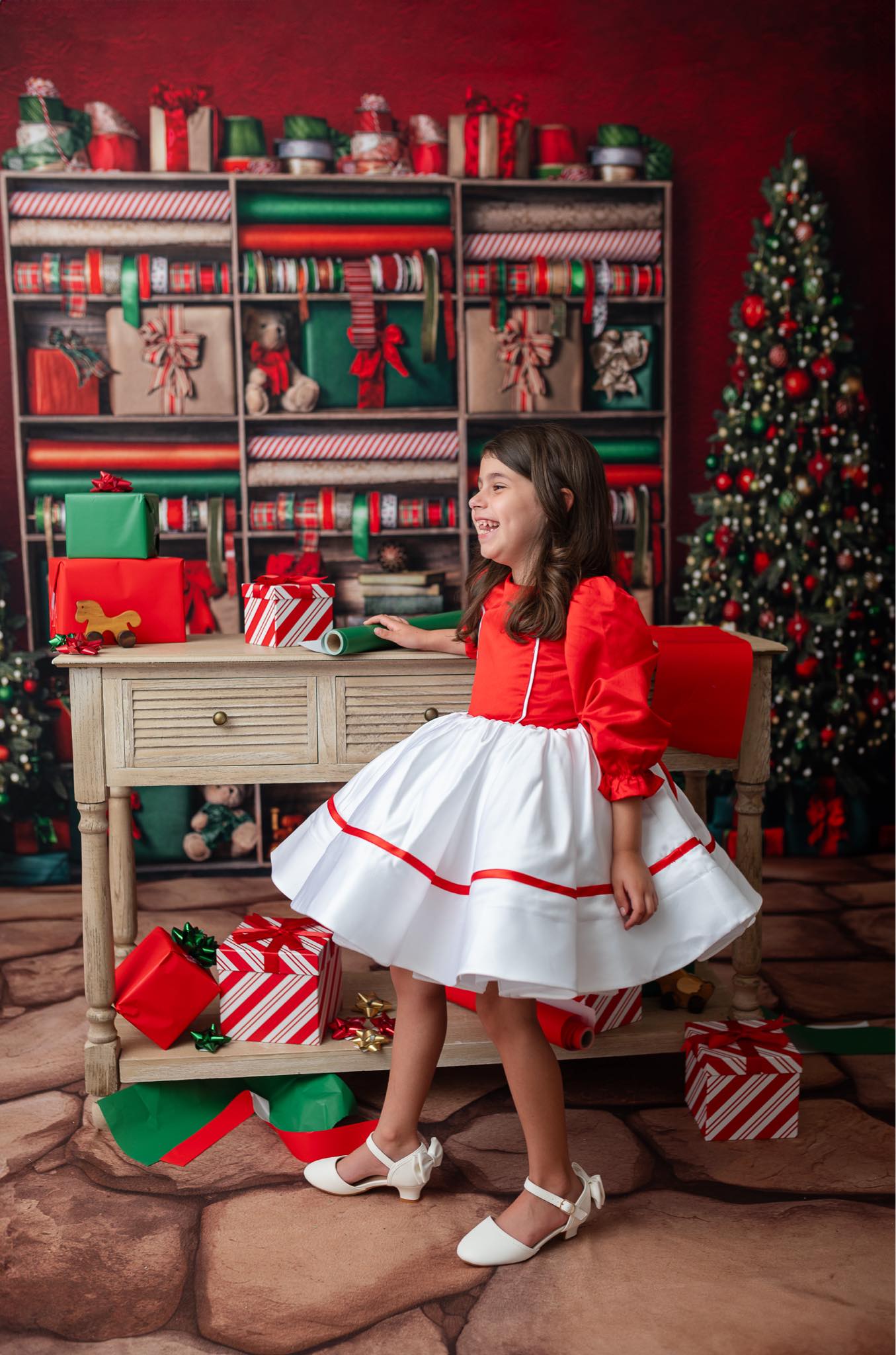 girl laughing while taking a photo shoot