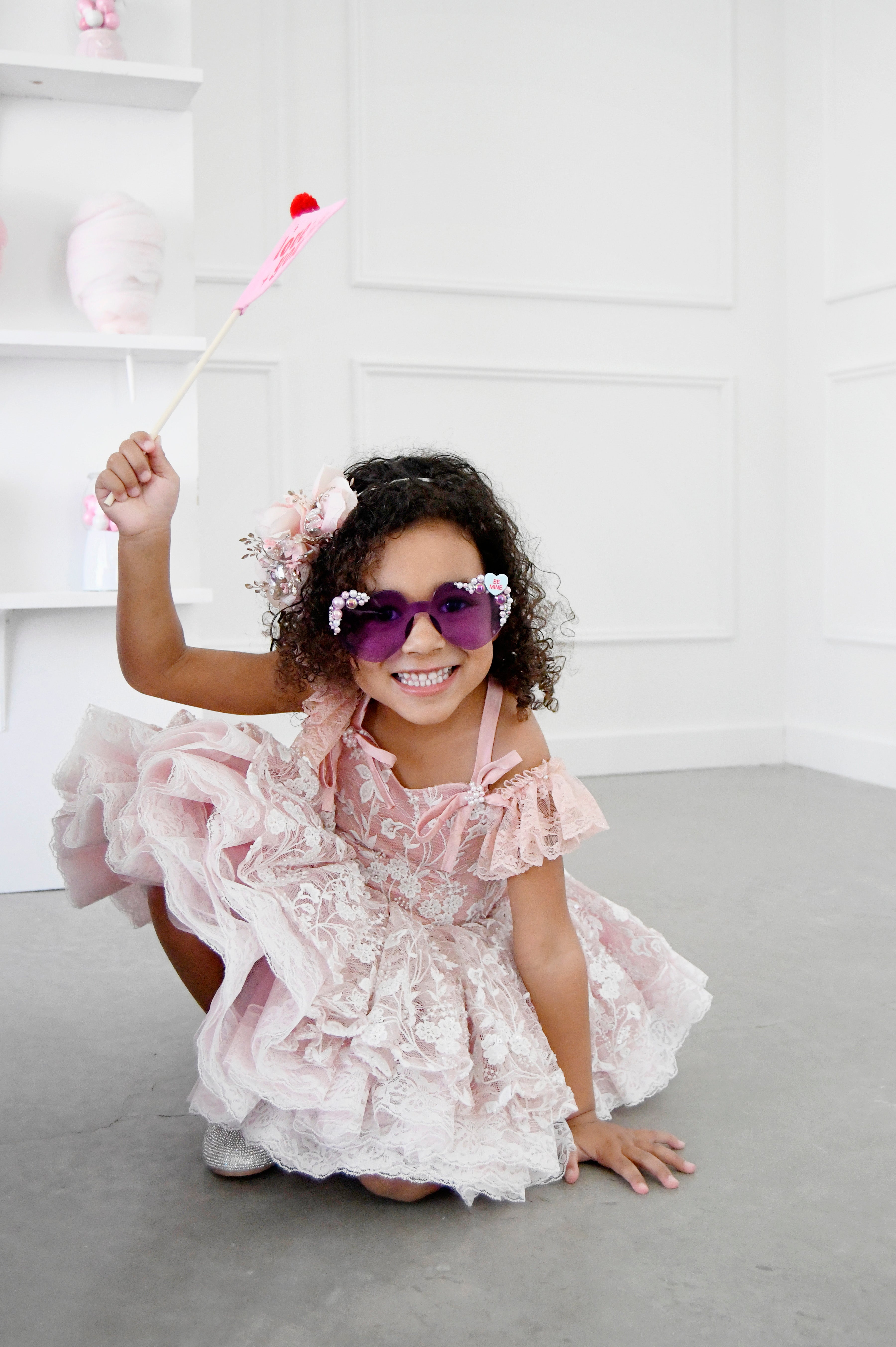 "Dentelle Rose" - Petal length dress+ Knee length Bloomer shorts ( 2 Year - Petite 4)