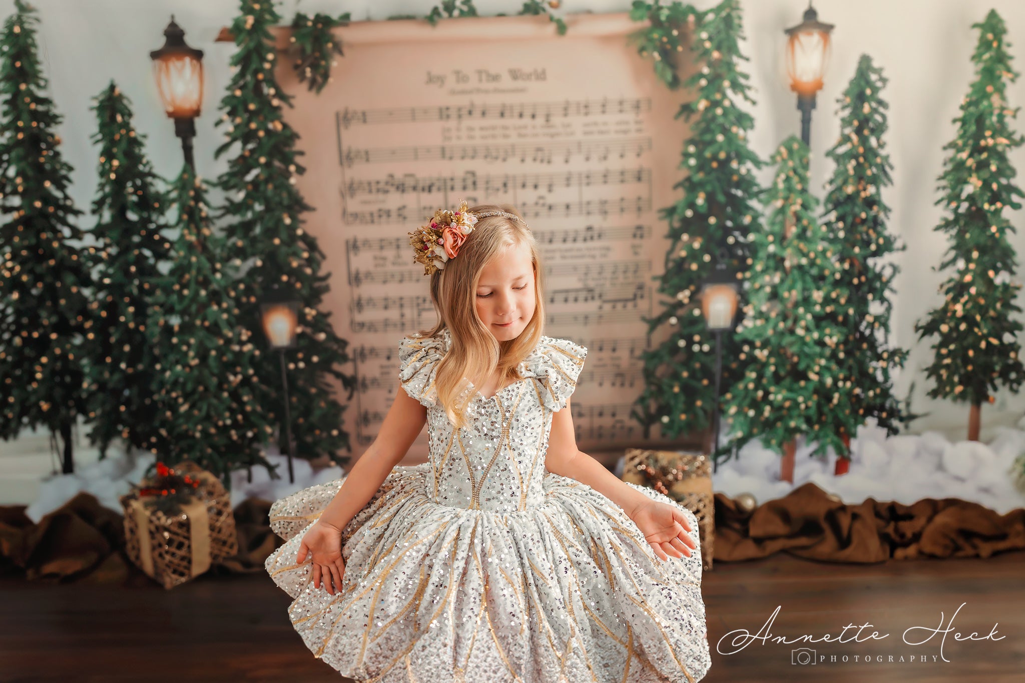 RETIRED RENTAL EUC will not make again OOAK "Sweetheart Dance" - White Petal Length Dress ( 6 Year - Petite 7 Year)