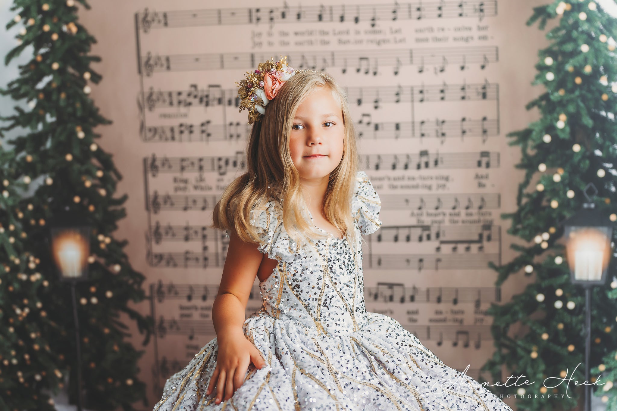 RETIRED RENTAL EUC will not make again OOAK "Sweetheart Dance" - White Petal Length Dress ( 6 Year - Petite 7 Year)