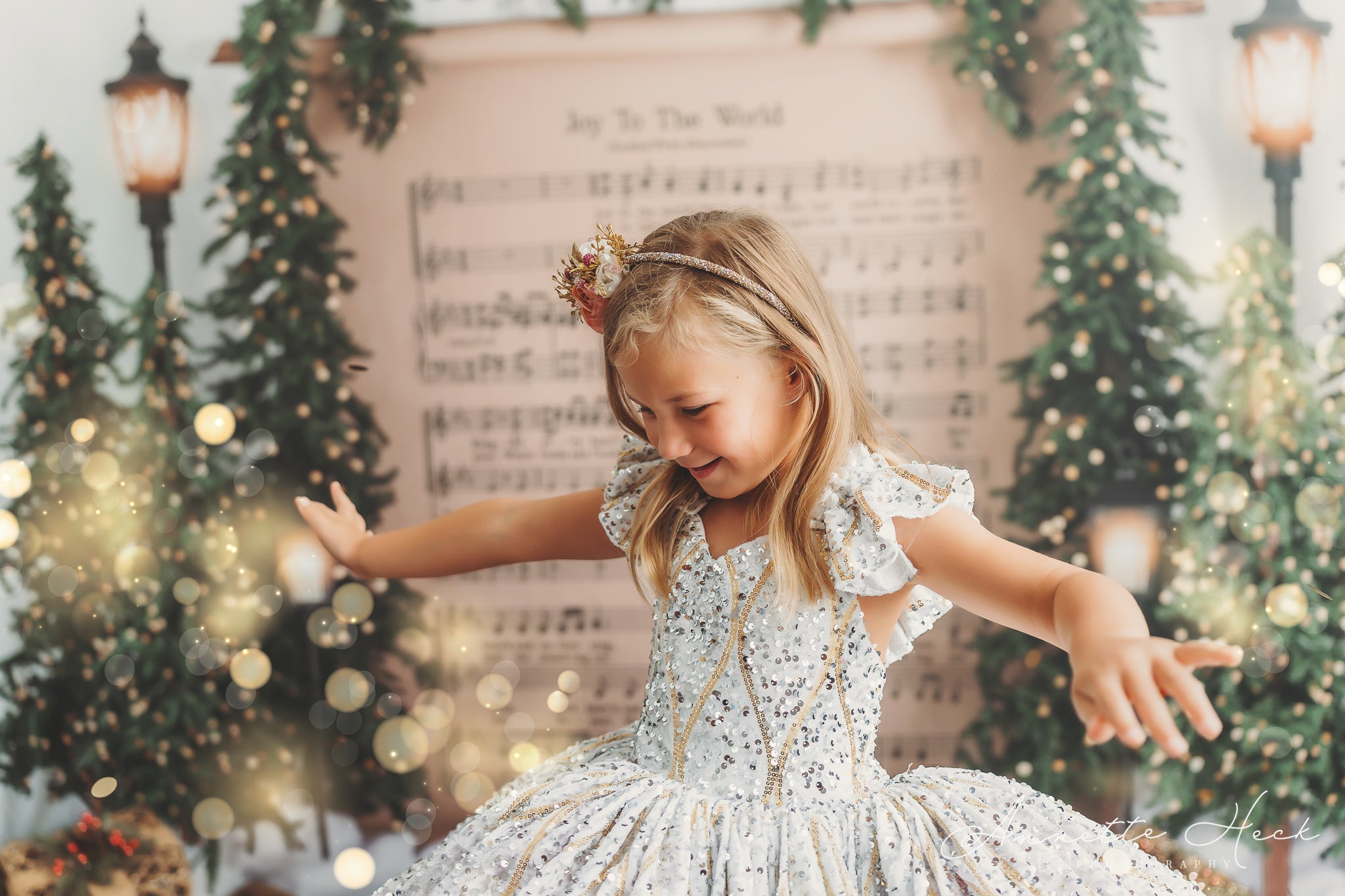 RETIRED RENTAL EUC will not make again OOAK "Sweetheart Dance" - White Petal Length Dress ( 6 Year - Petite 7 Year)