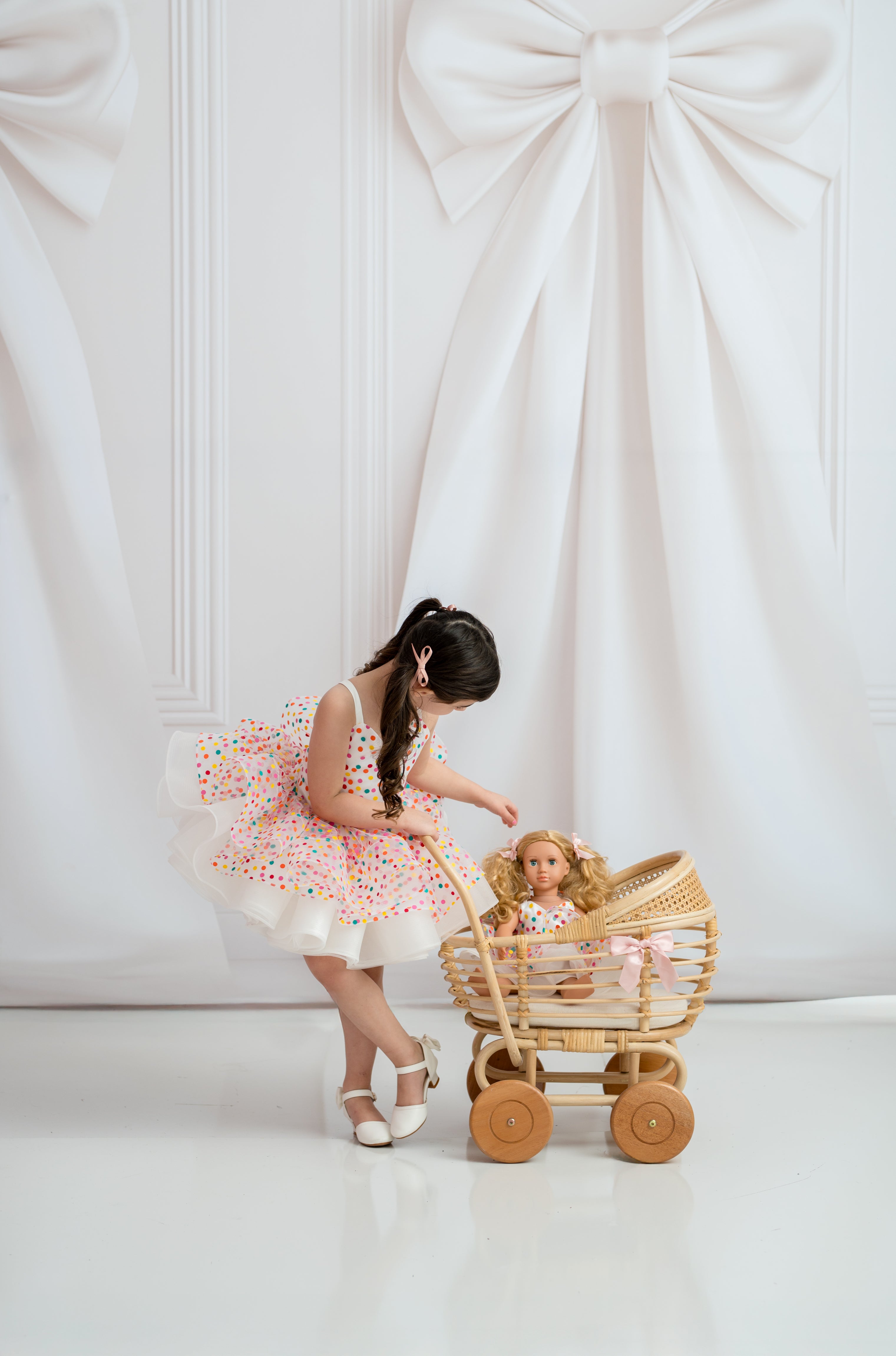 Polka Dot Confetti Dress Bundle | Child & 18” Doll Matching Set ( 3 Year - 4 Year)