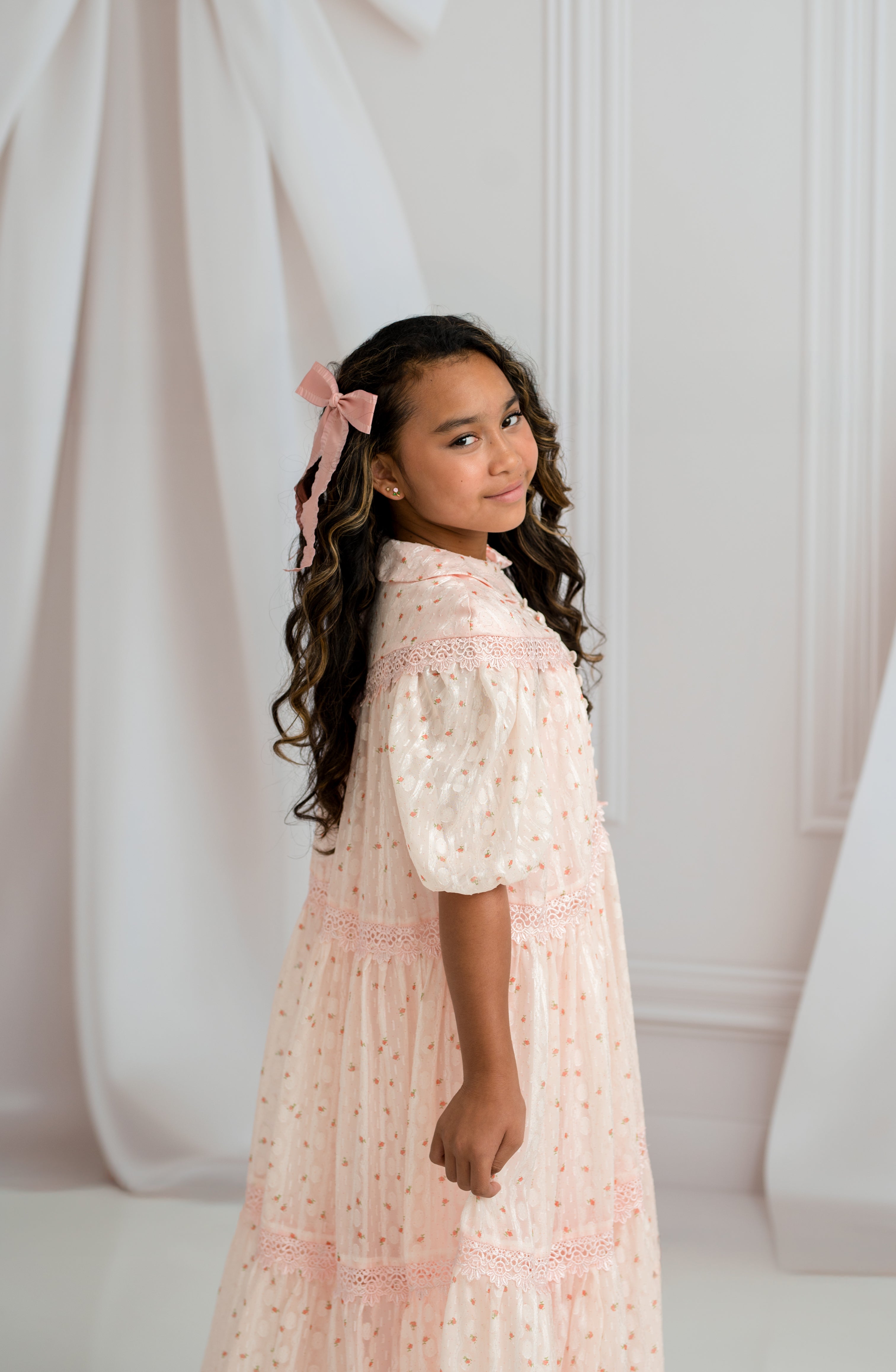 Sugar Rosette – Floor-Length Gown with Matching Slip | Girls (7Y–Petite 10Y)