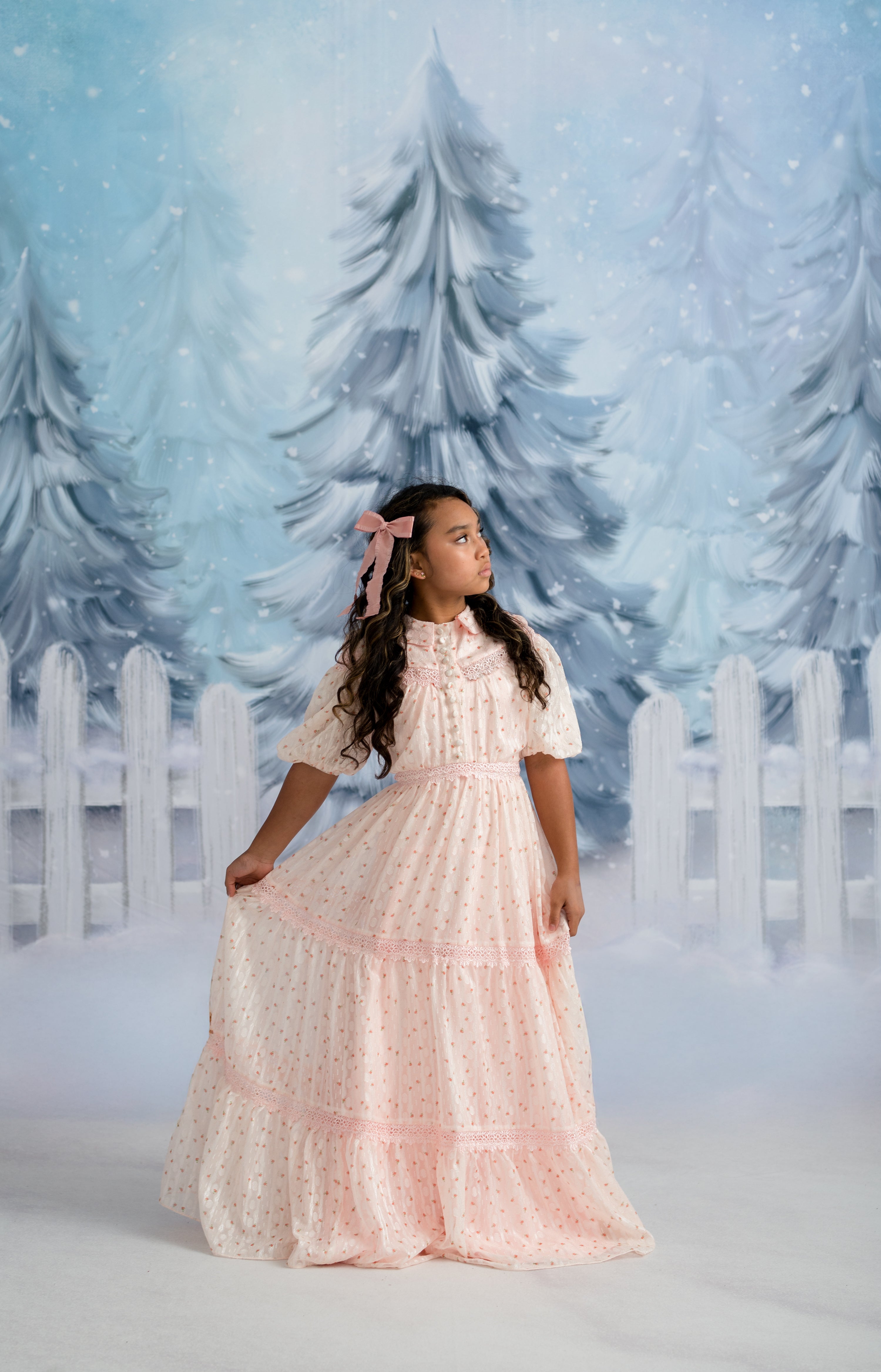 Sugar Rosette – Floor-Length Gown with Matching Slip | Girls (7Y–Petite 10Y)