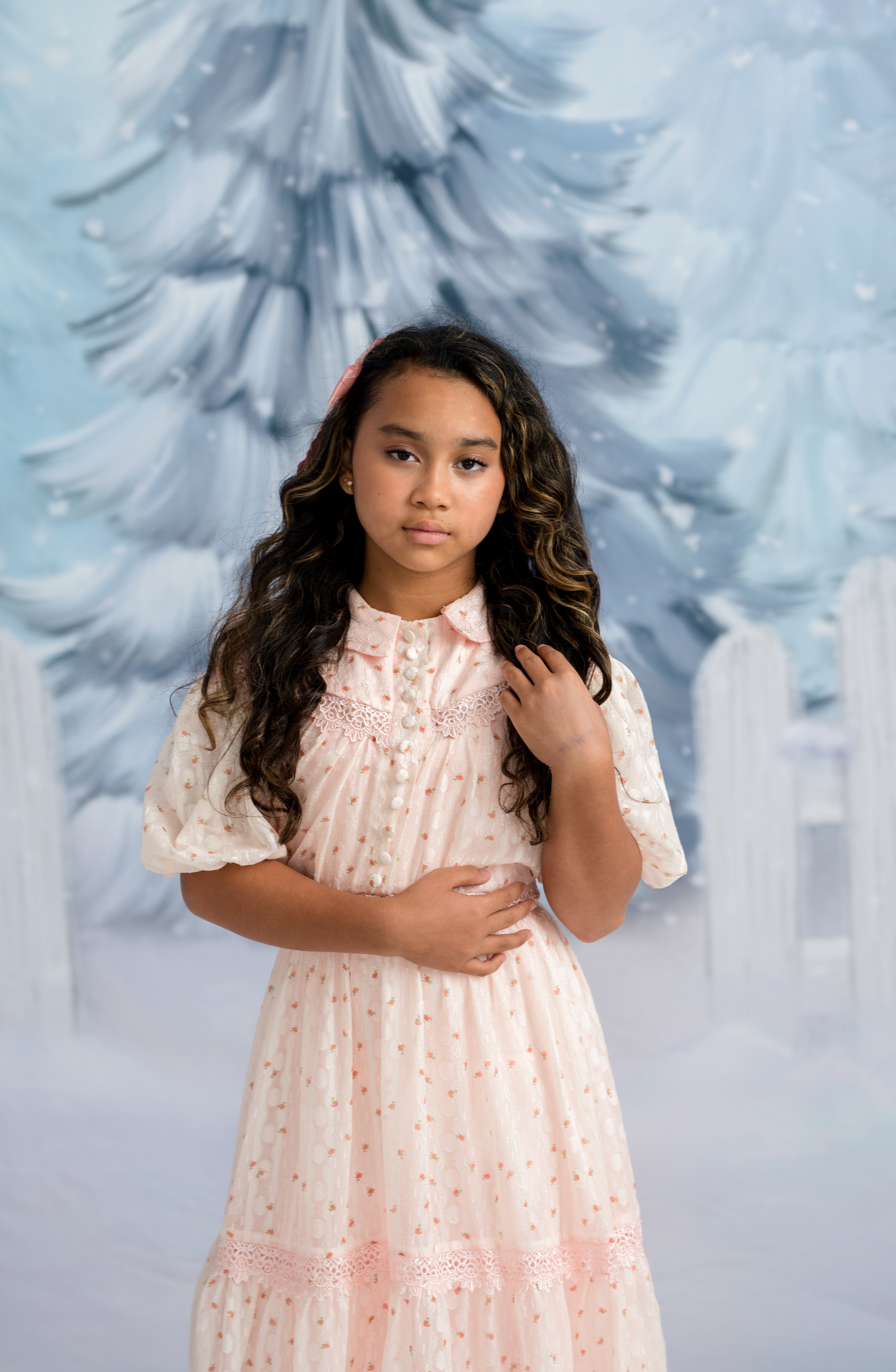 Sugar Rosette – Floor-Length Gown with Matching Slip | Girls (7Y–Petite 10Y)