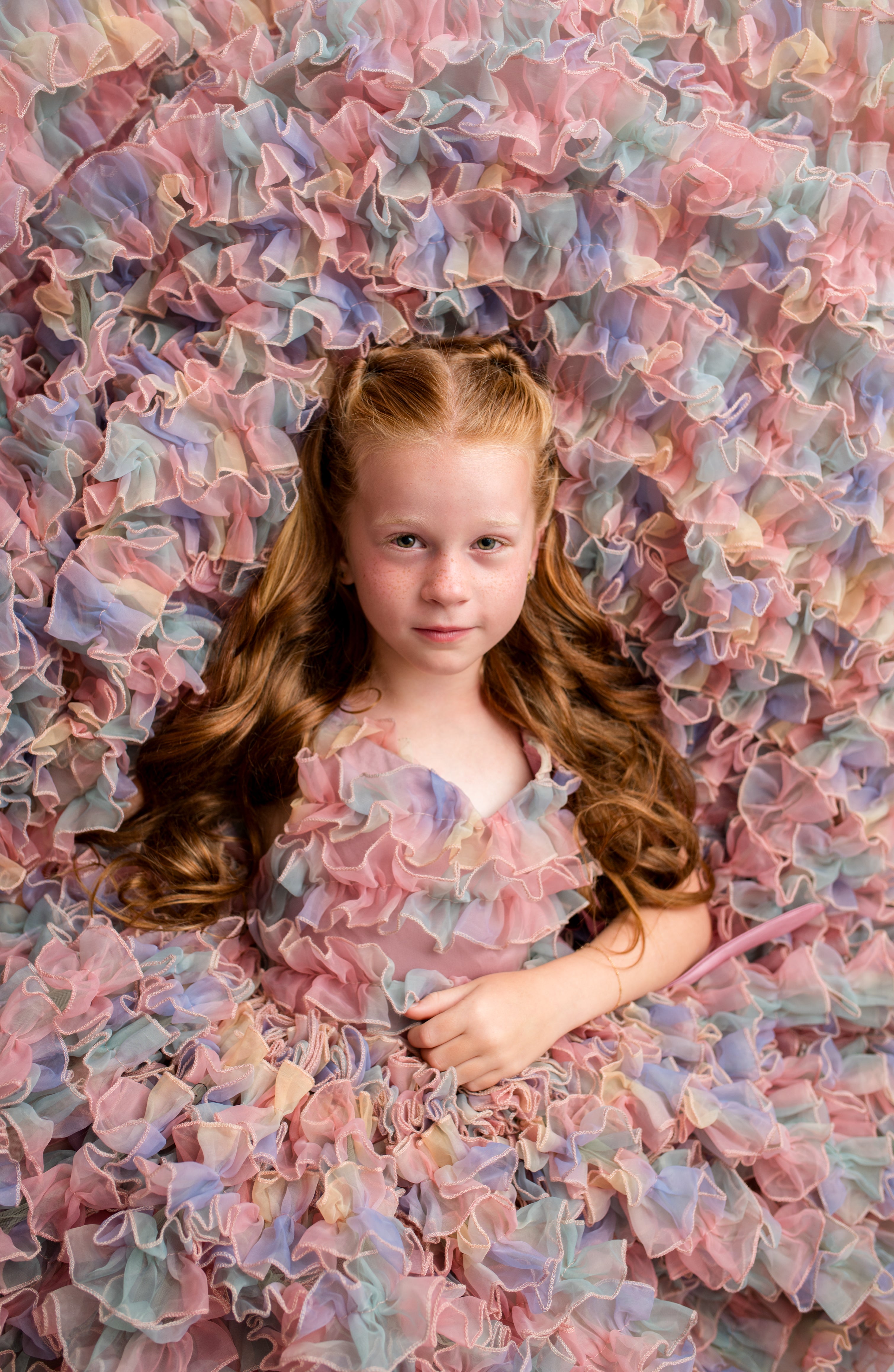 LolliLuxe Convertible Gown – Floor-Length Ruffle Dress with Detachable Bodice & Bow | Girls (7Year–Petite 8 Year)