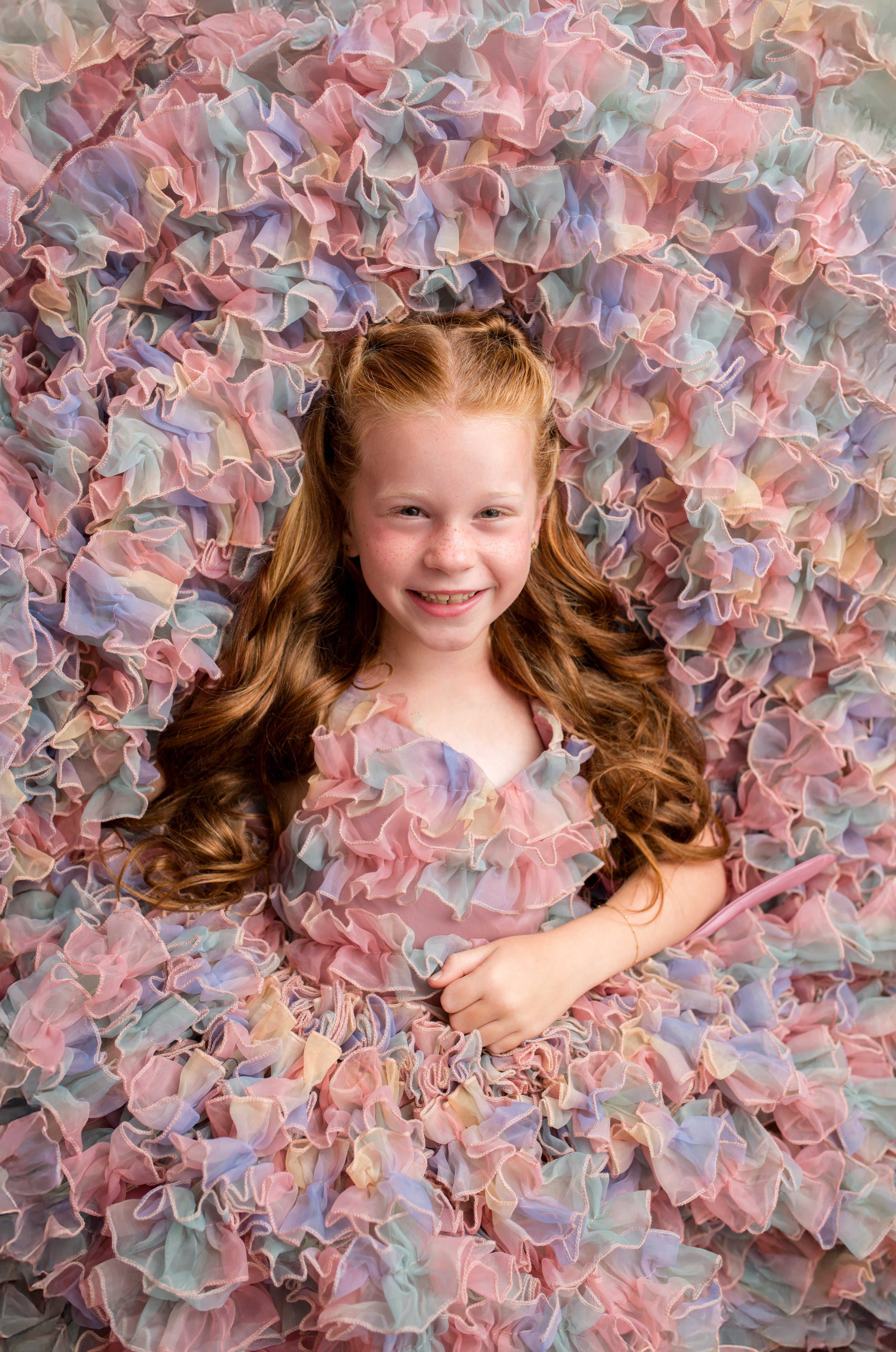 LolliLuxe Convertible Gown – Floor-Length Ruffle Dress with Detachable Bodice & Bow | Girls (7Year–Petite 8 Year)