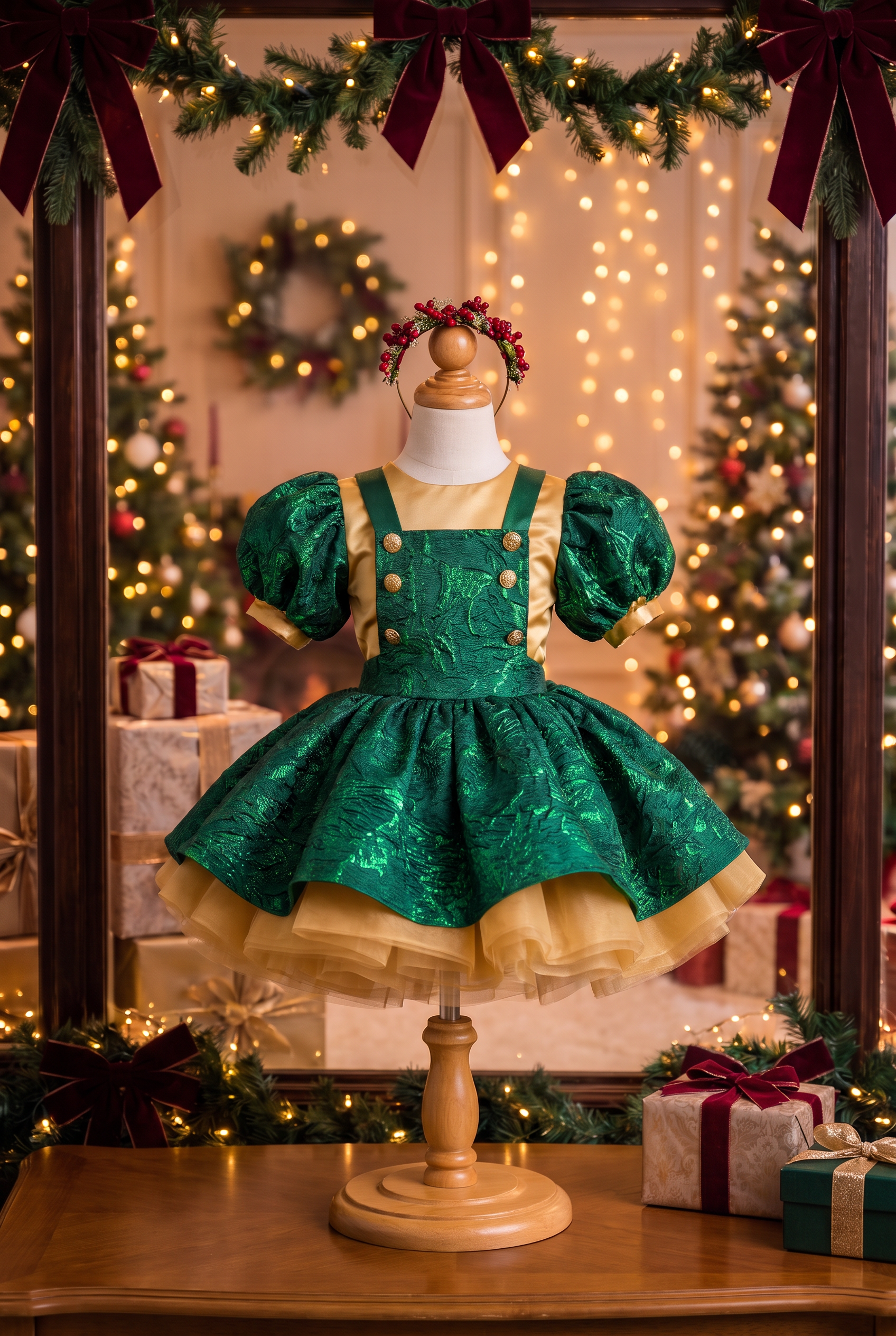 The Little Emerald Eve Apron Dress Rental | Fits 6Y–8Y