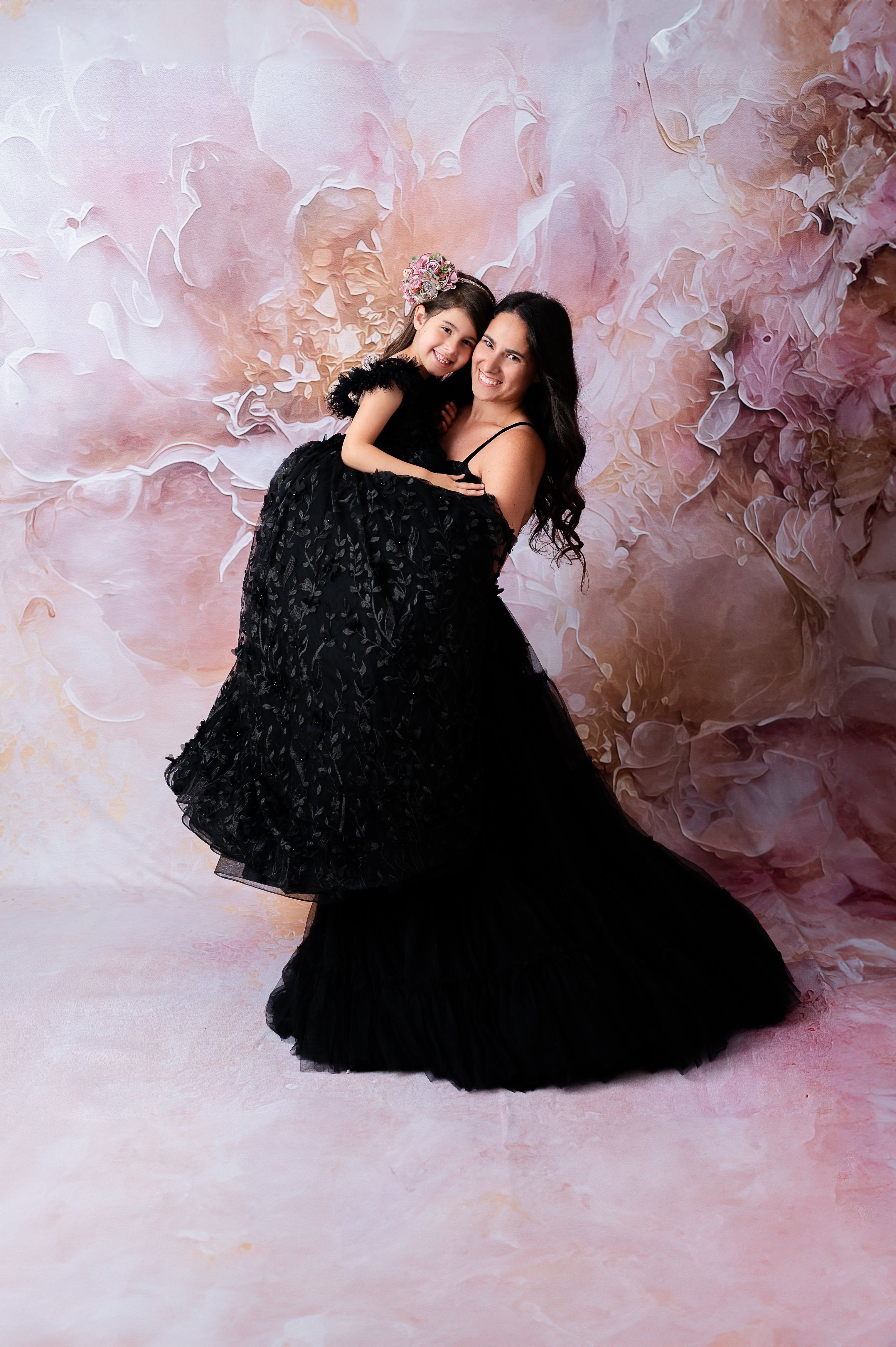 "Heavenly" Black Couture Rental Gown | Floor-Length Dress for Size 6 Years - Petite 7 Years