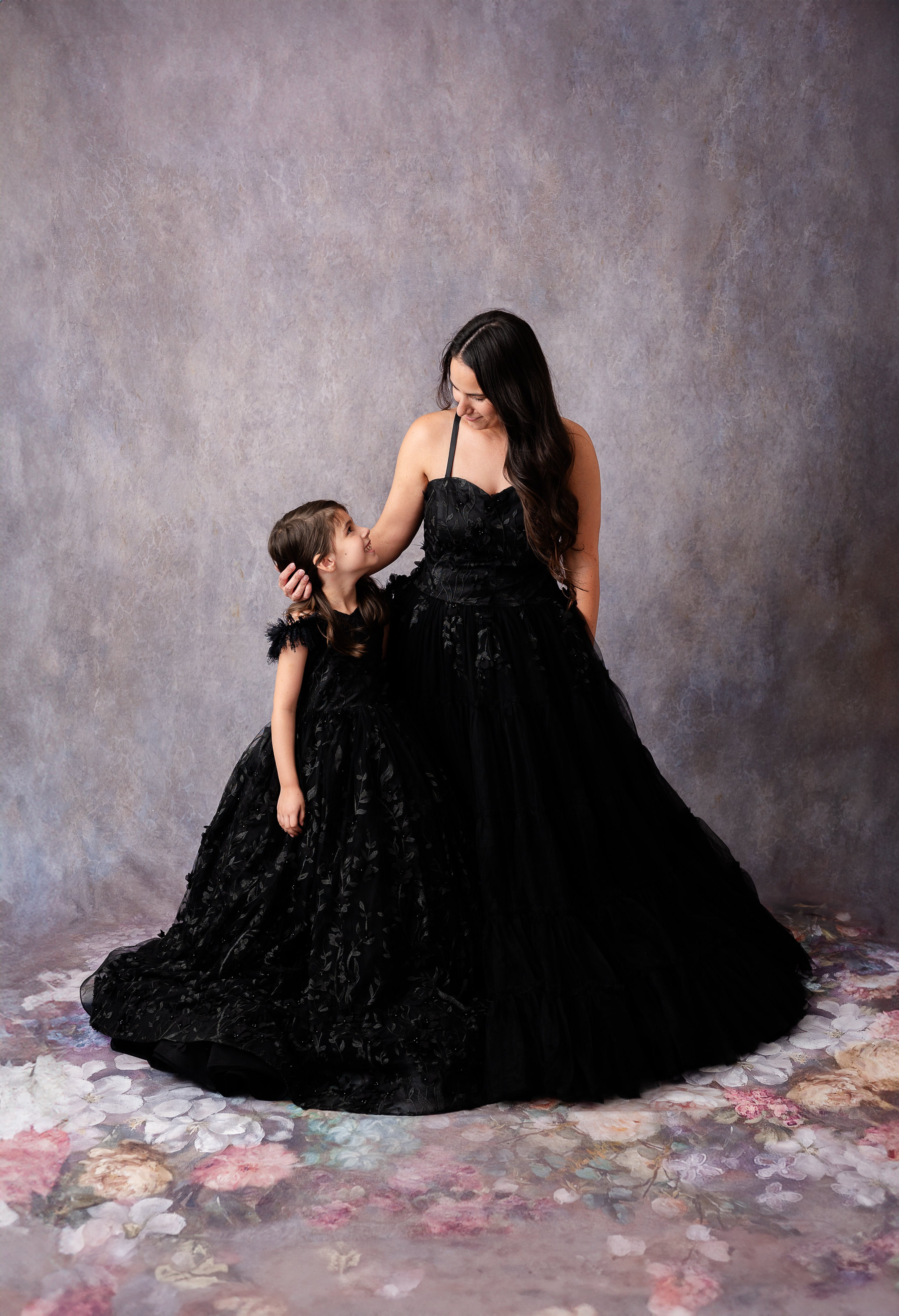 "Heavenly" Black Couture Rental Gown | Floor-Length Dress for Size 6 Years - Petite 7 Years