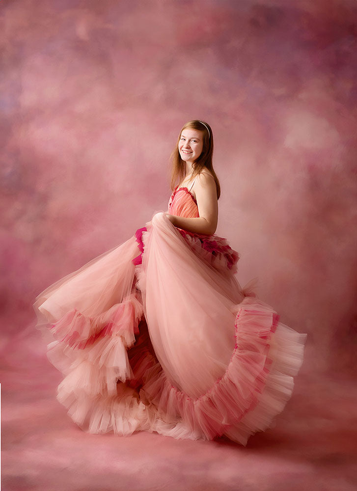 Soft Pink Floor-Length Blush Blossom Gown – Perfect for Formal Events (Adult 0-4)