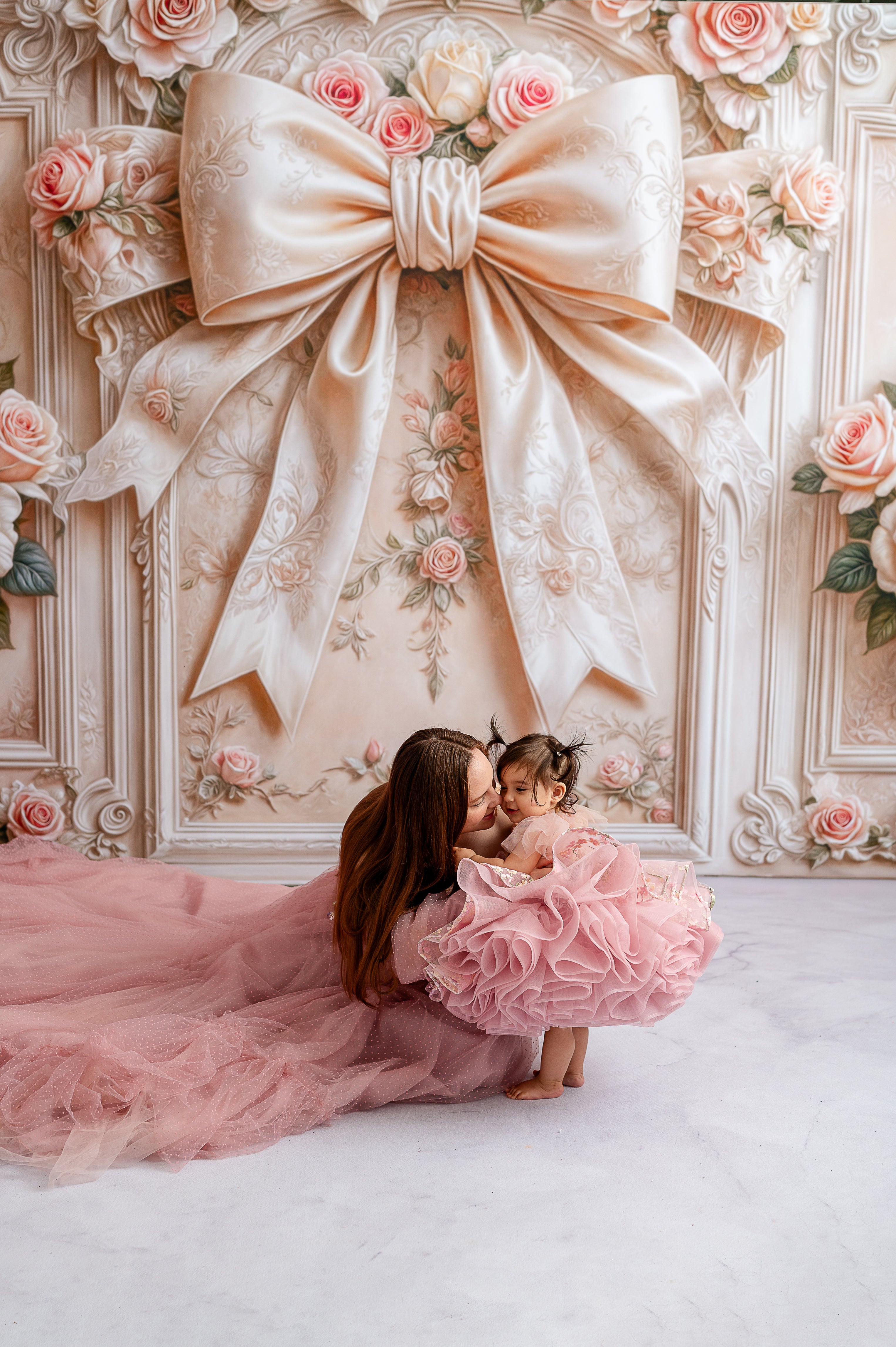 Dreamy pink tulle dresses for a styled mommy and me shoot