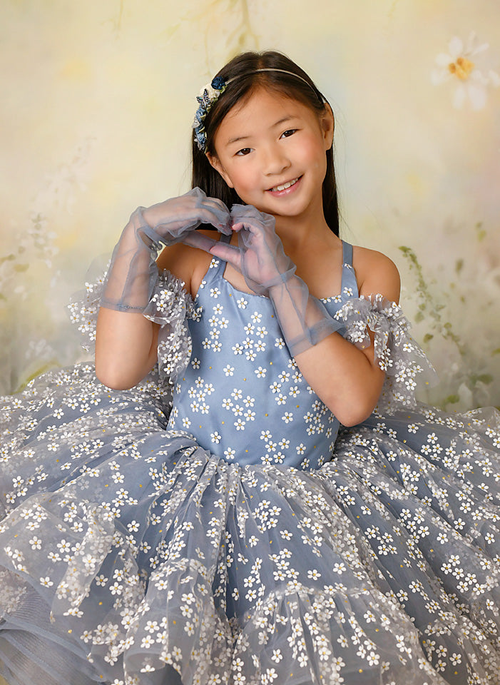 Short petal dress, short rental gowns, daisy inspired dresses, dream dress sessions, girls rental gowns- Girls dresses for photography sessions.