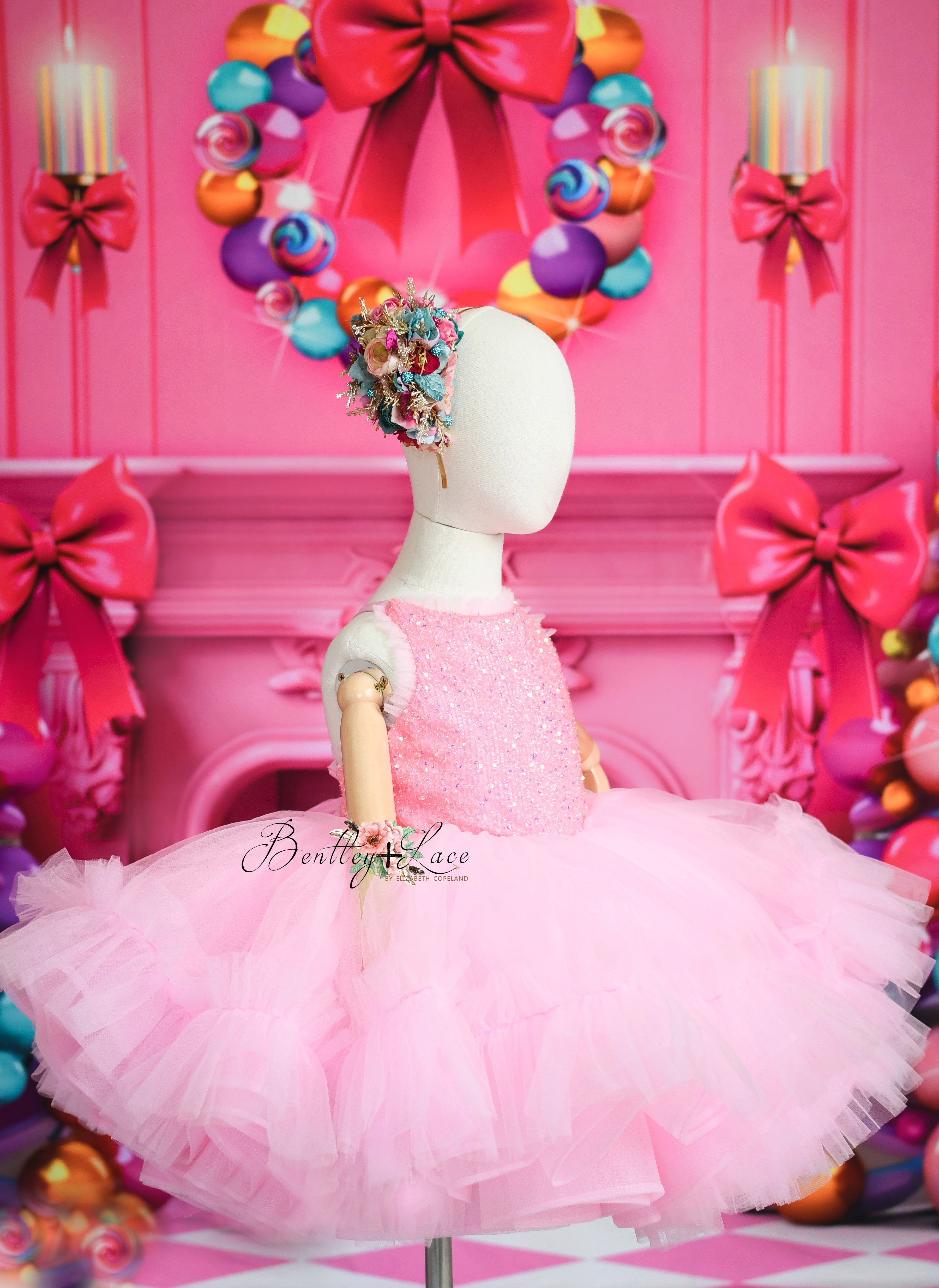 NEE Couture holiday rental gown: "Ritz" - petal length ( 6 Year - Petite 7 Year up to petite 8)