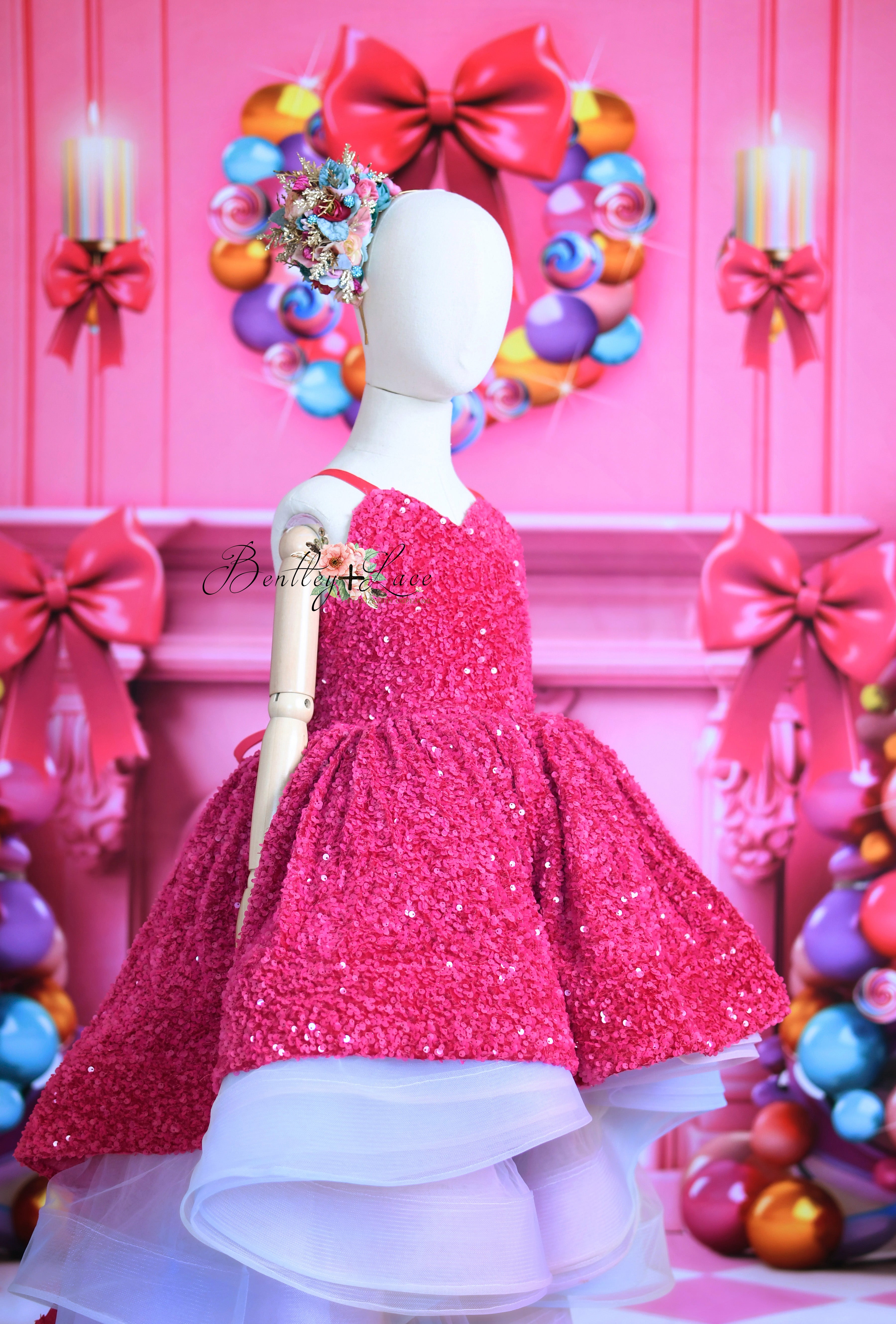 "Retro" Rainbow- high low gown ( 4 Year - Petite 5 Year) up to petite 6 year