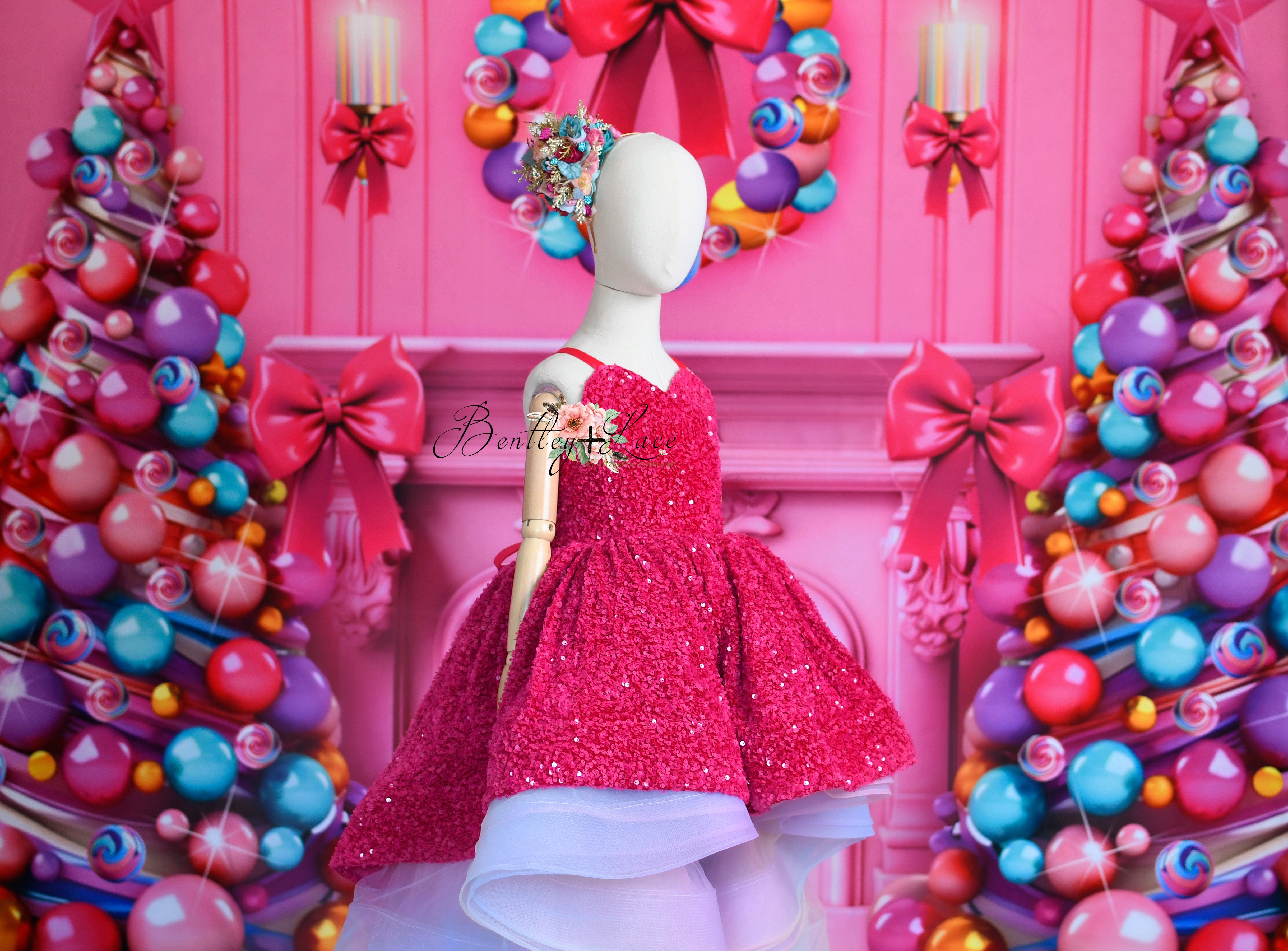 "Retro" Rainbow- high low gown ( 4 Year - Petite 5 Year) up to petite 6 year