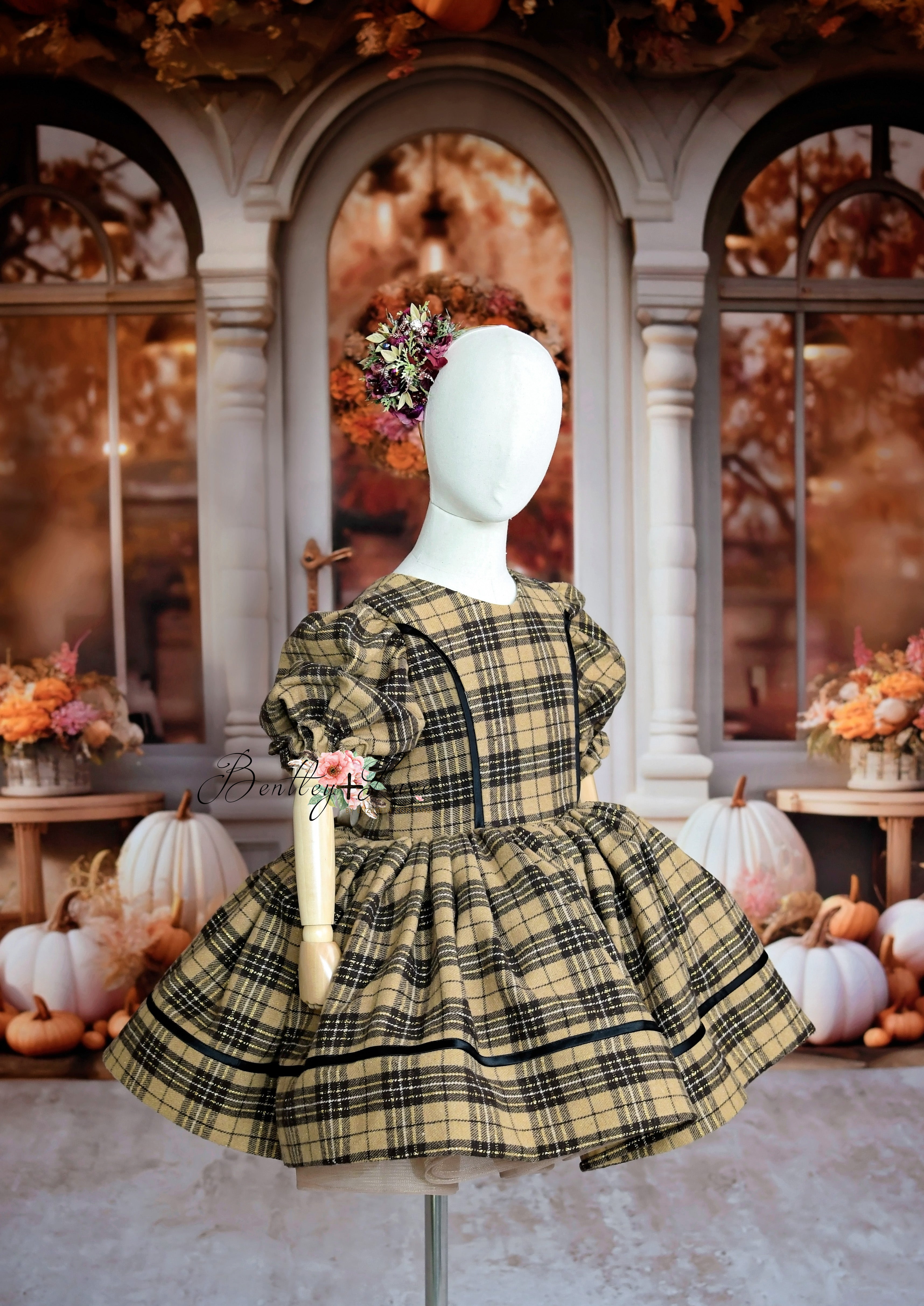 "Sweater Weather" - vintage inspired-tan petal length ( 5 Year - Petite 7 Year)