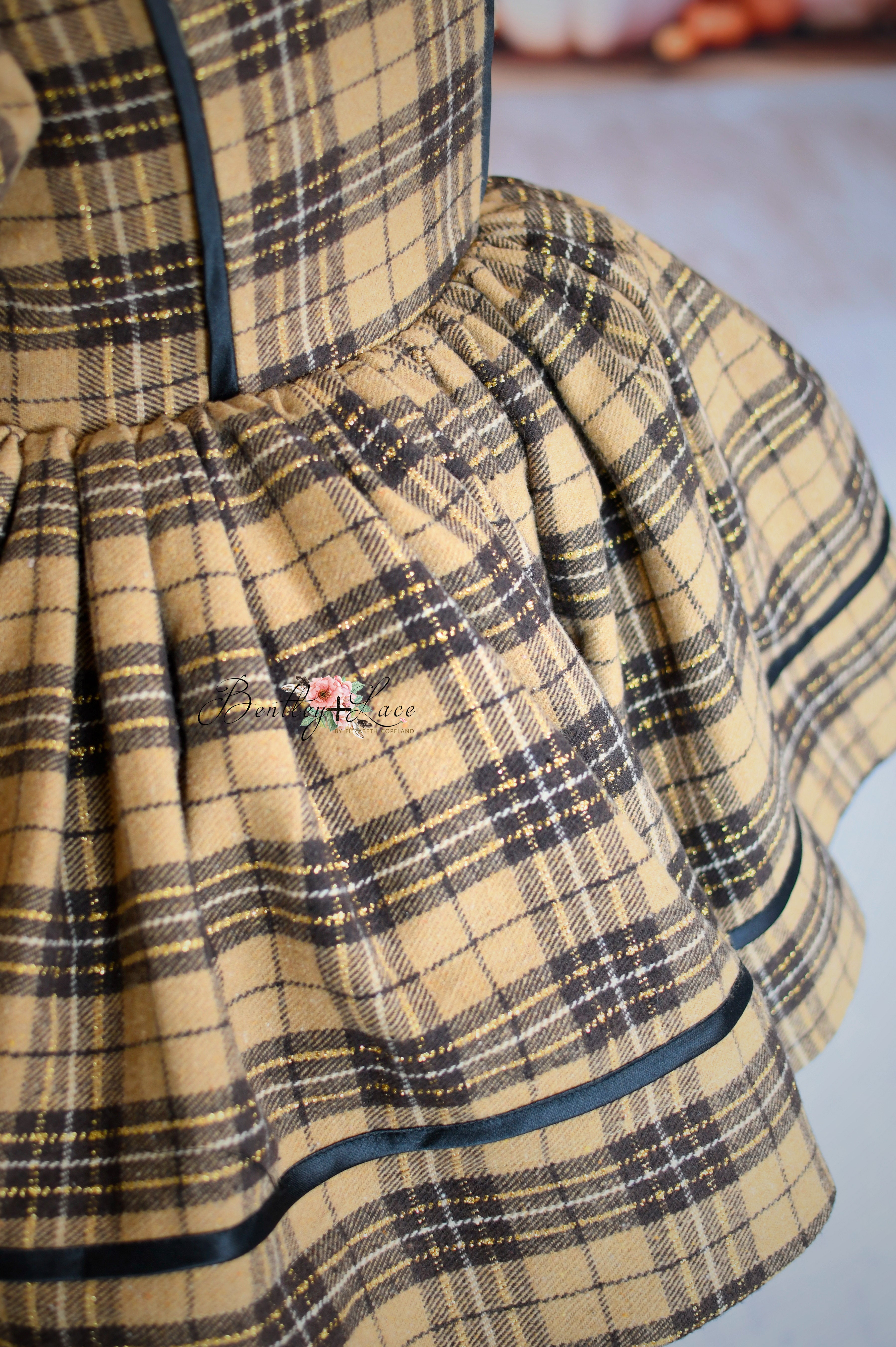 "Sweater Weather" - vintage inspired-tan petal length ( 5 Year - Petite 7 Year)