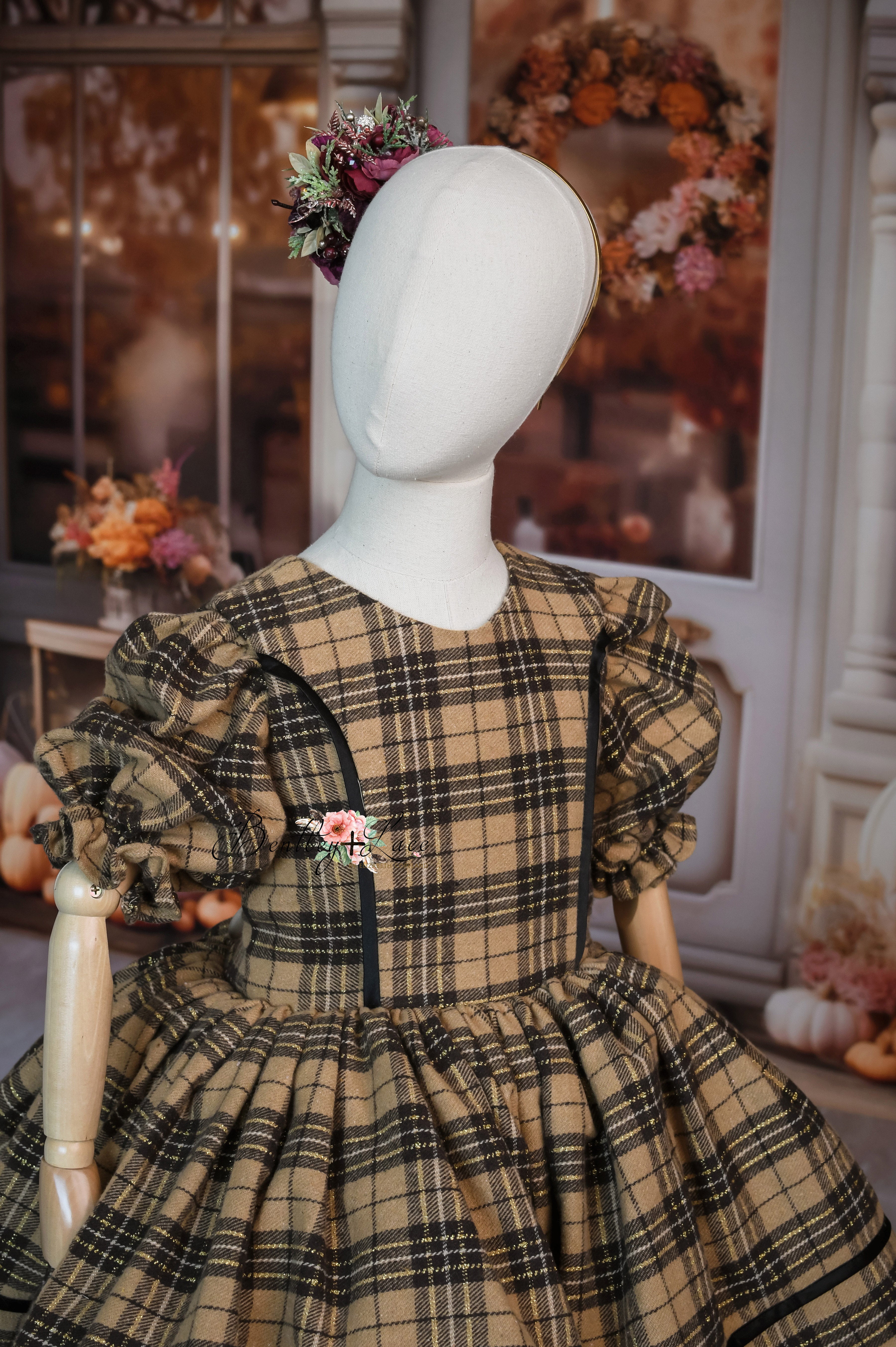 "Sweater Weather" - vintage inspired-tan petal length ( 5 Year - Petite 7 Year)