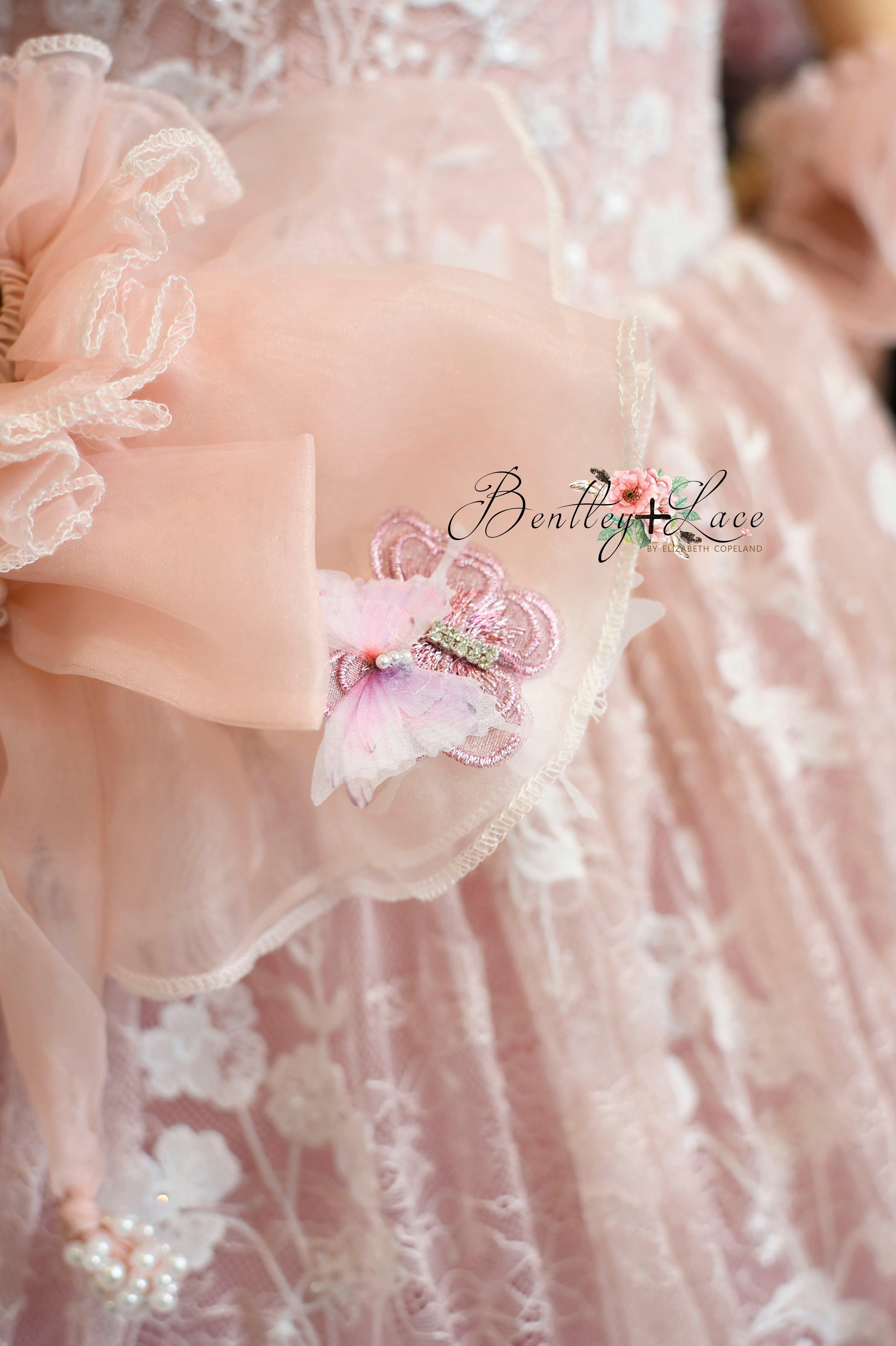 "Dentelle Rose" Floor-Length Dress | Editorial Couture Gown for Special Occasions