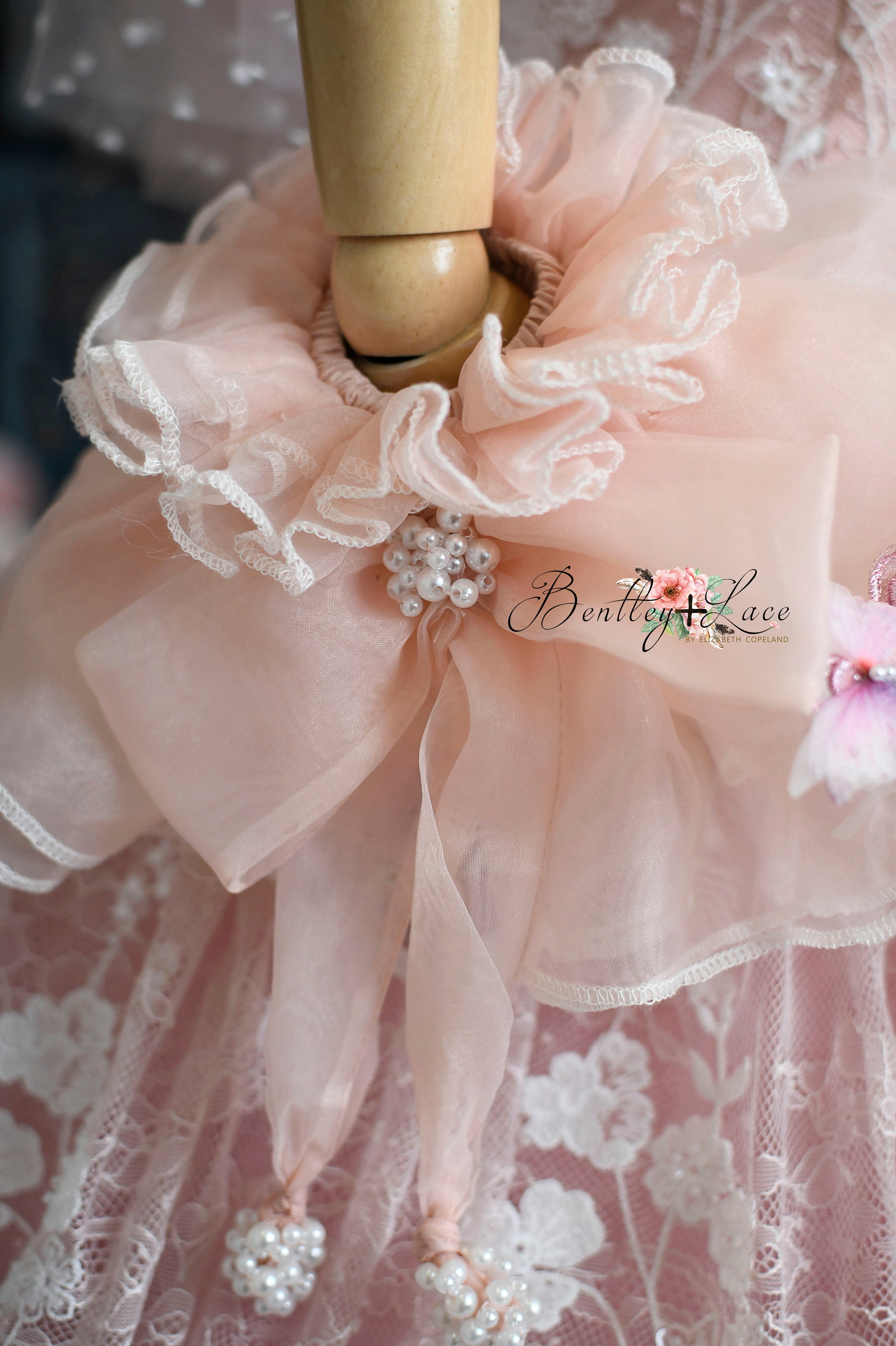 "Dentelle Rose" Floor-Length Dress | Editorial Couture Gown for Special Occasions