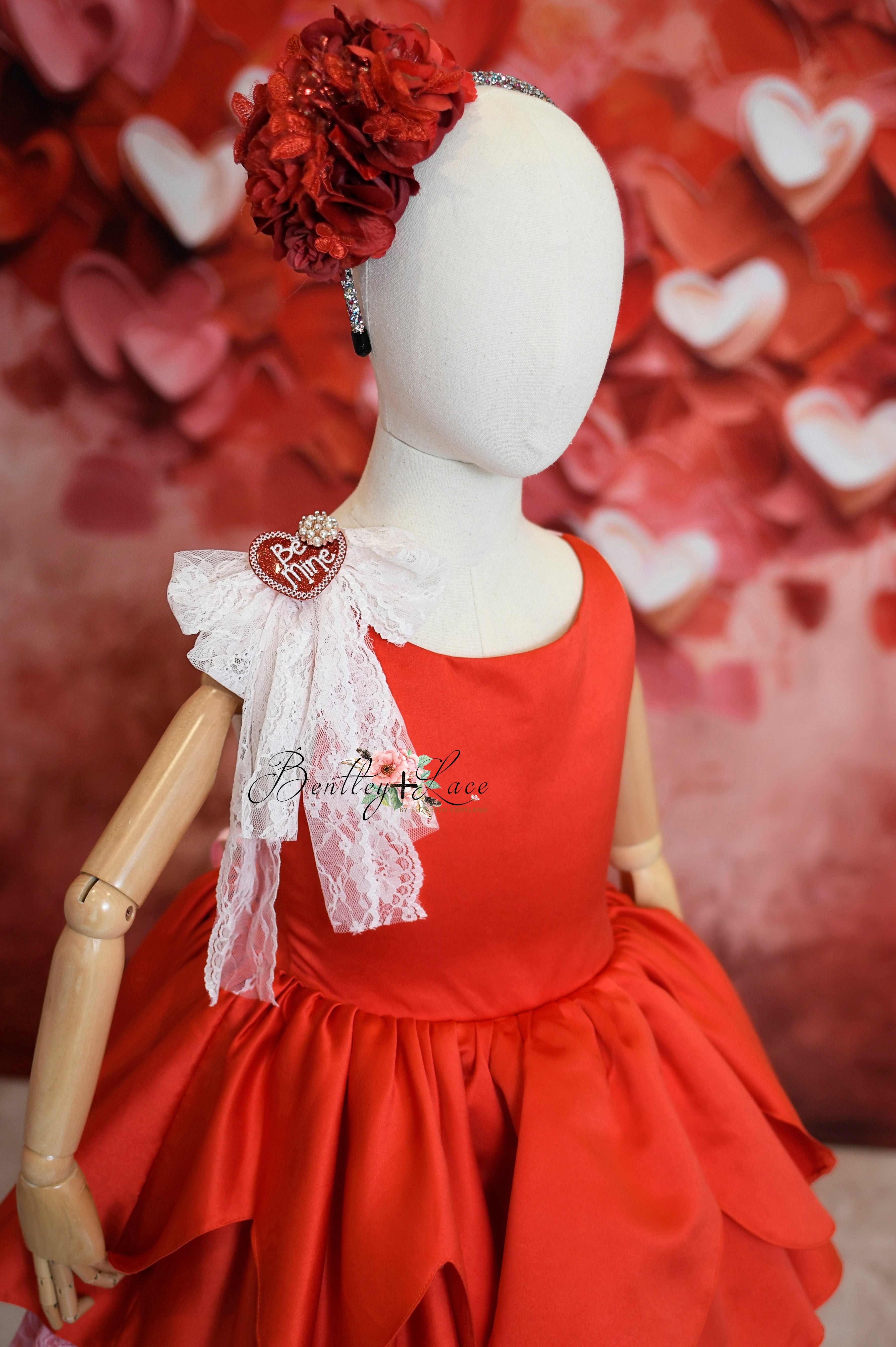 "Camila" Love Struck Theme Petal Length Dress | Editorial Couture Gown for Special Occasions