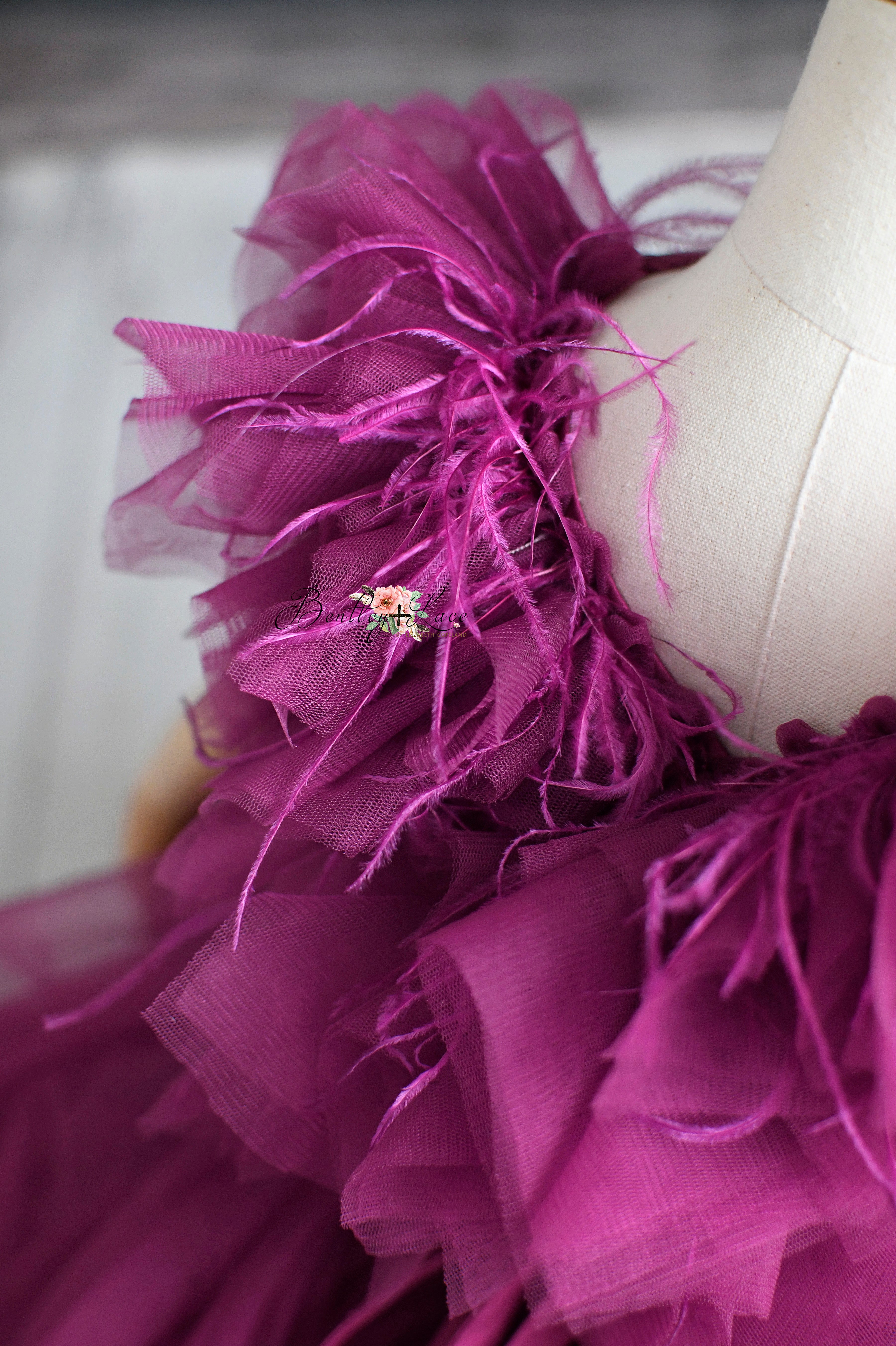 "Dazzling Merlot" -Toddler Floor Length Gown - (3-5 year)