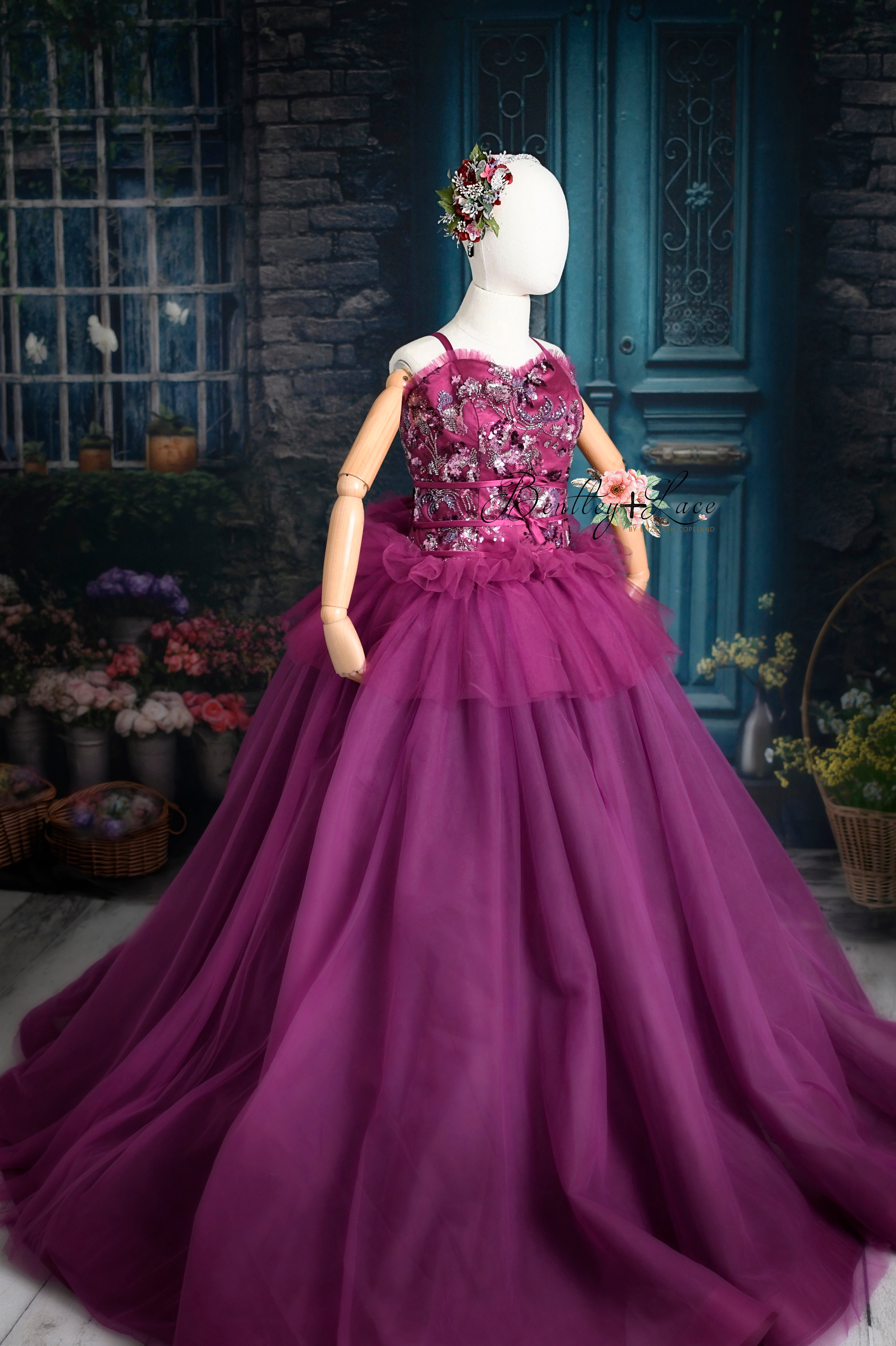 "Dazzling Merlot" - Floor Length Gown - (12 - 15 YEAR)