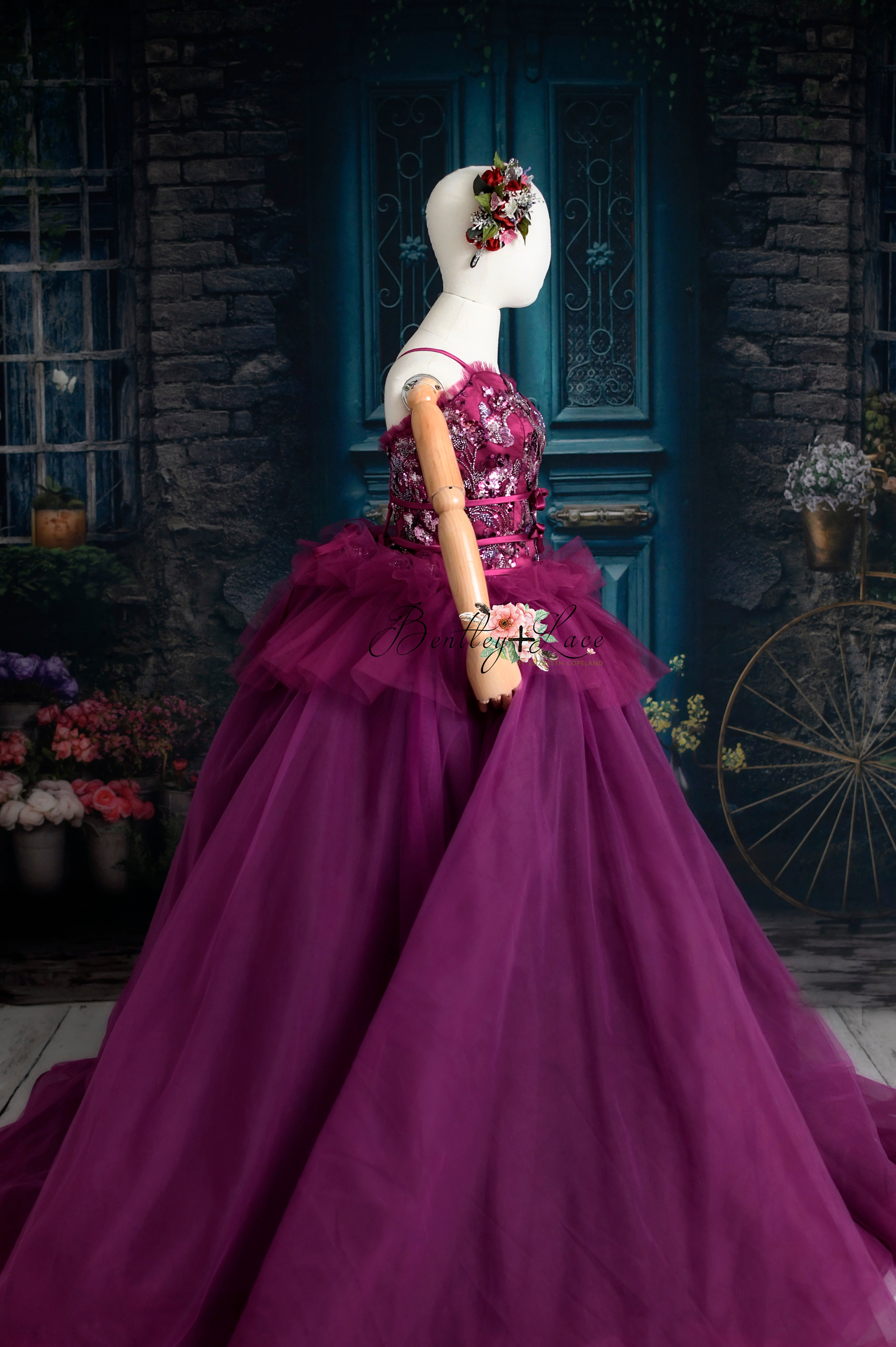 "Dazzling Merlot" - Floor Length Gown - (12 - 15 YEAR)