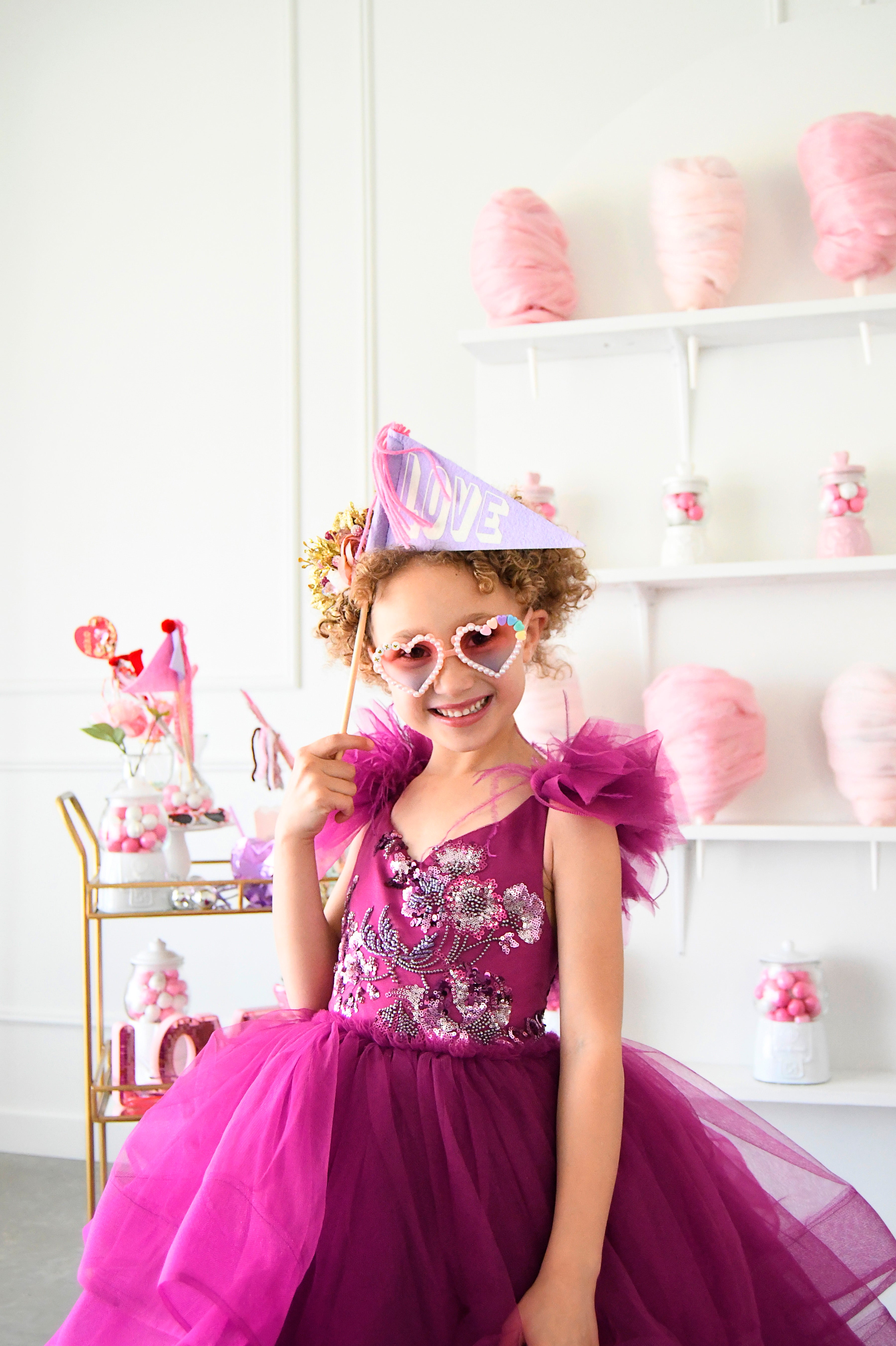 "Dazzling Merlot" -Toddler Floor Length Gown - (3-5 year)