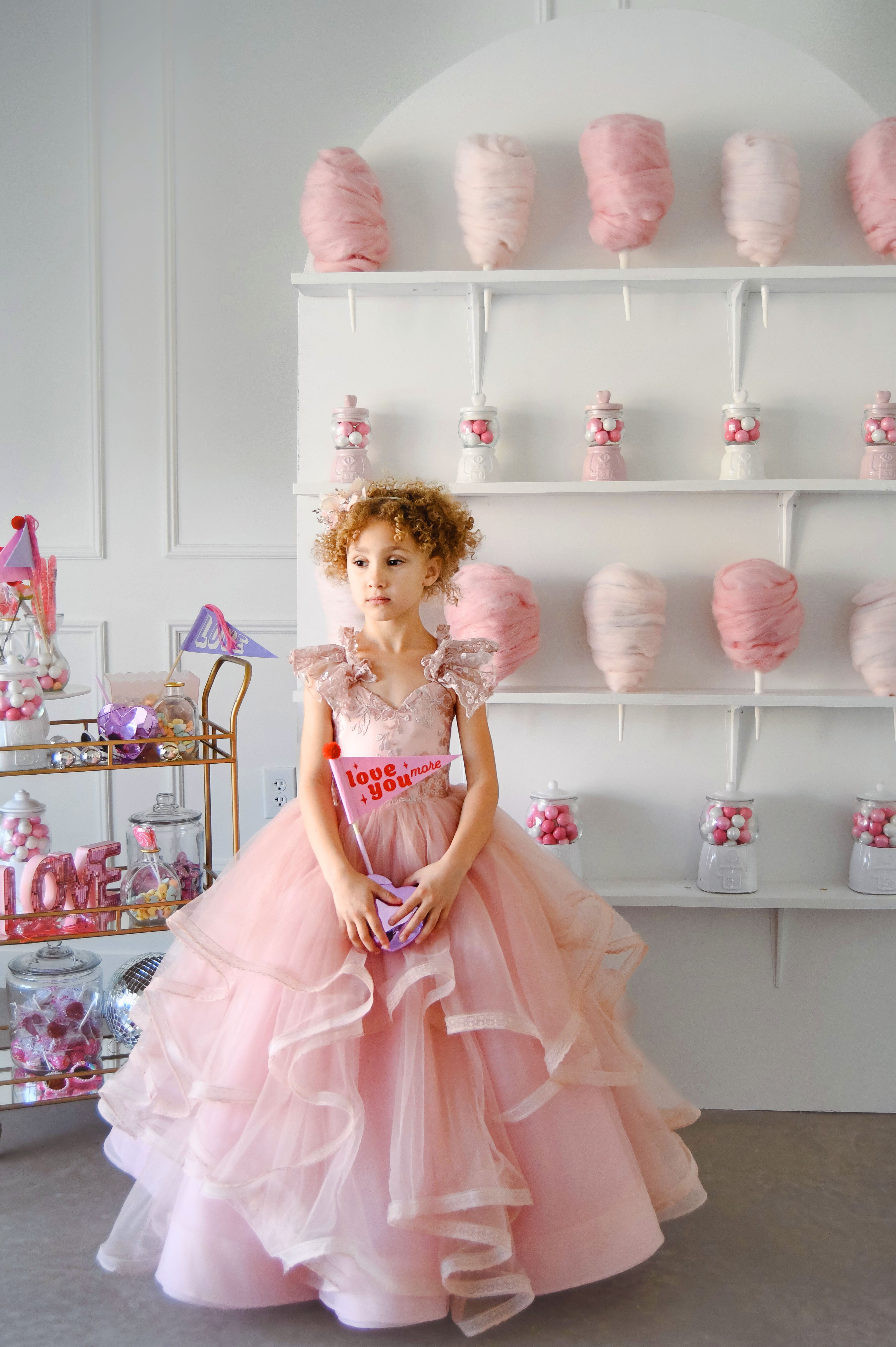 "Rosy Reverie" -Toddler Floor Length Gown - (3-5 year)