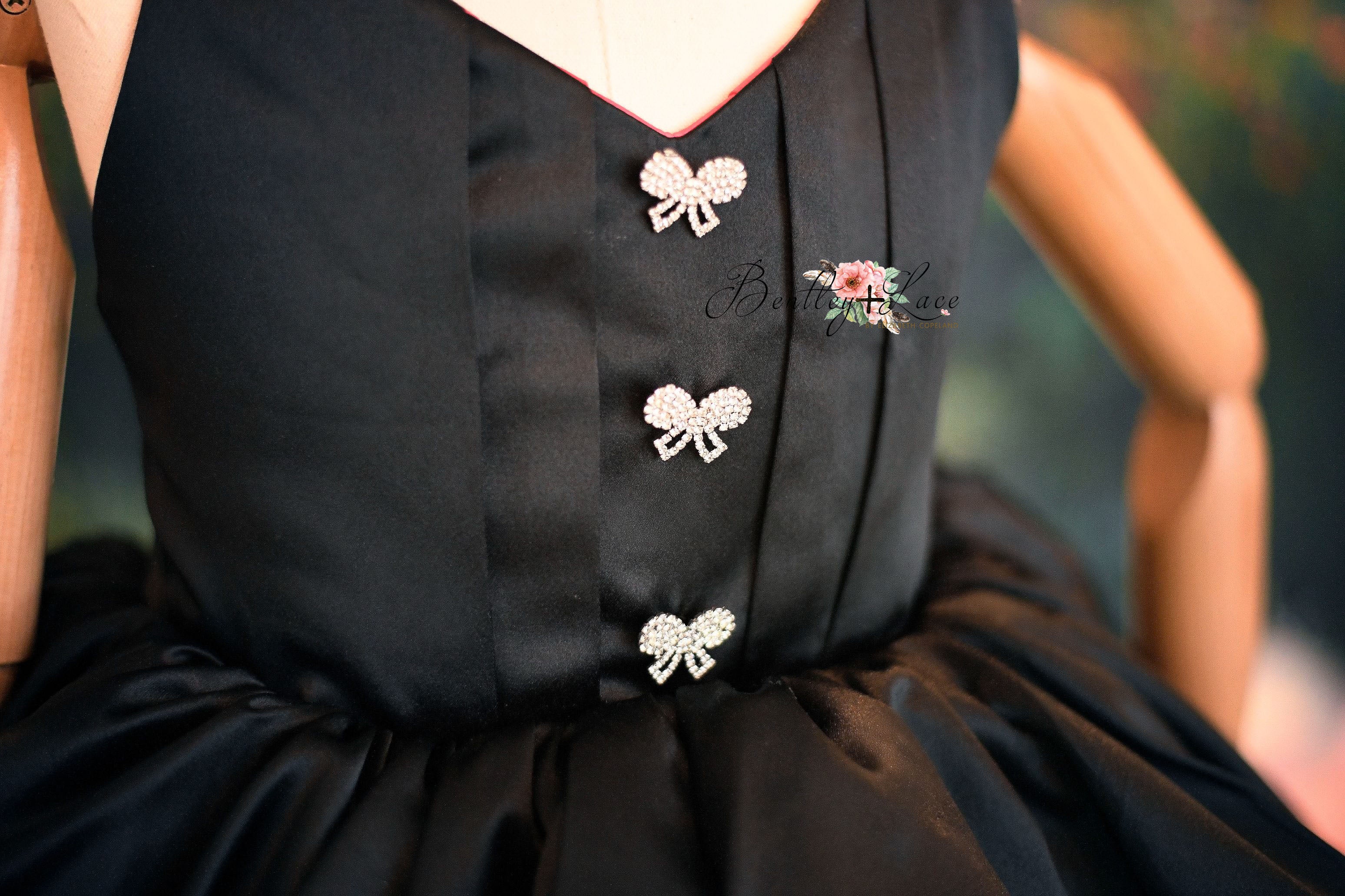 Reversible "Dolly" Pink/Black Petal Length Dress + Detach puff sleeves (5 year- 6 year)