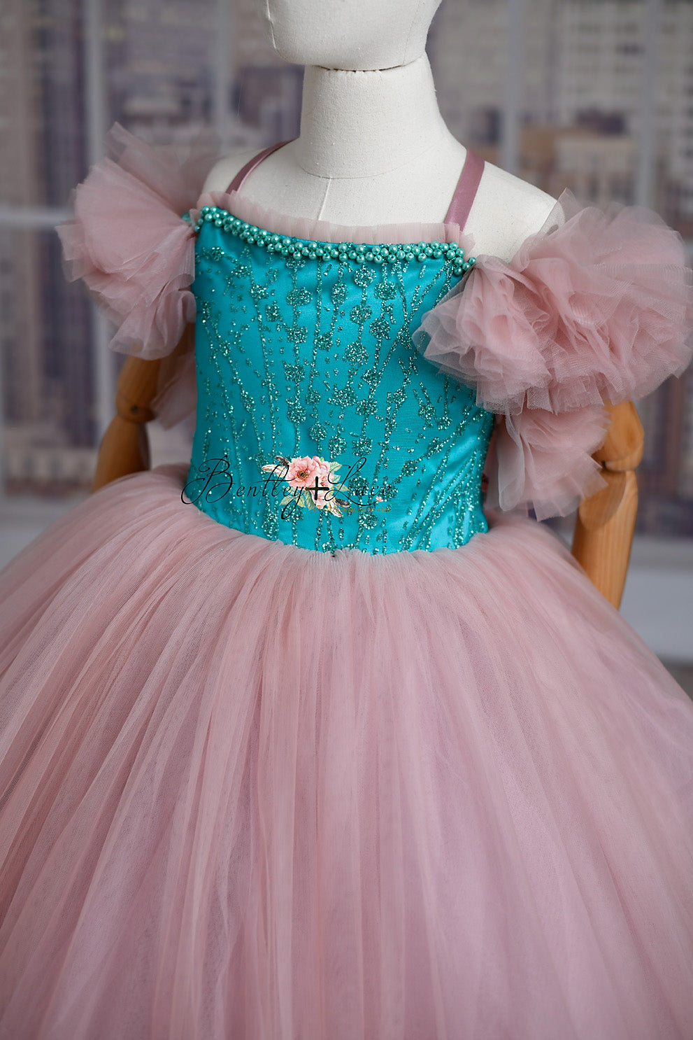You're a Jewel-floor long gown -off shoulder details (6- 7 year) sold rts