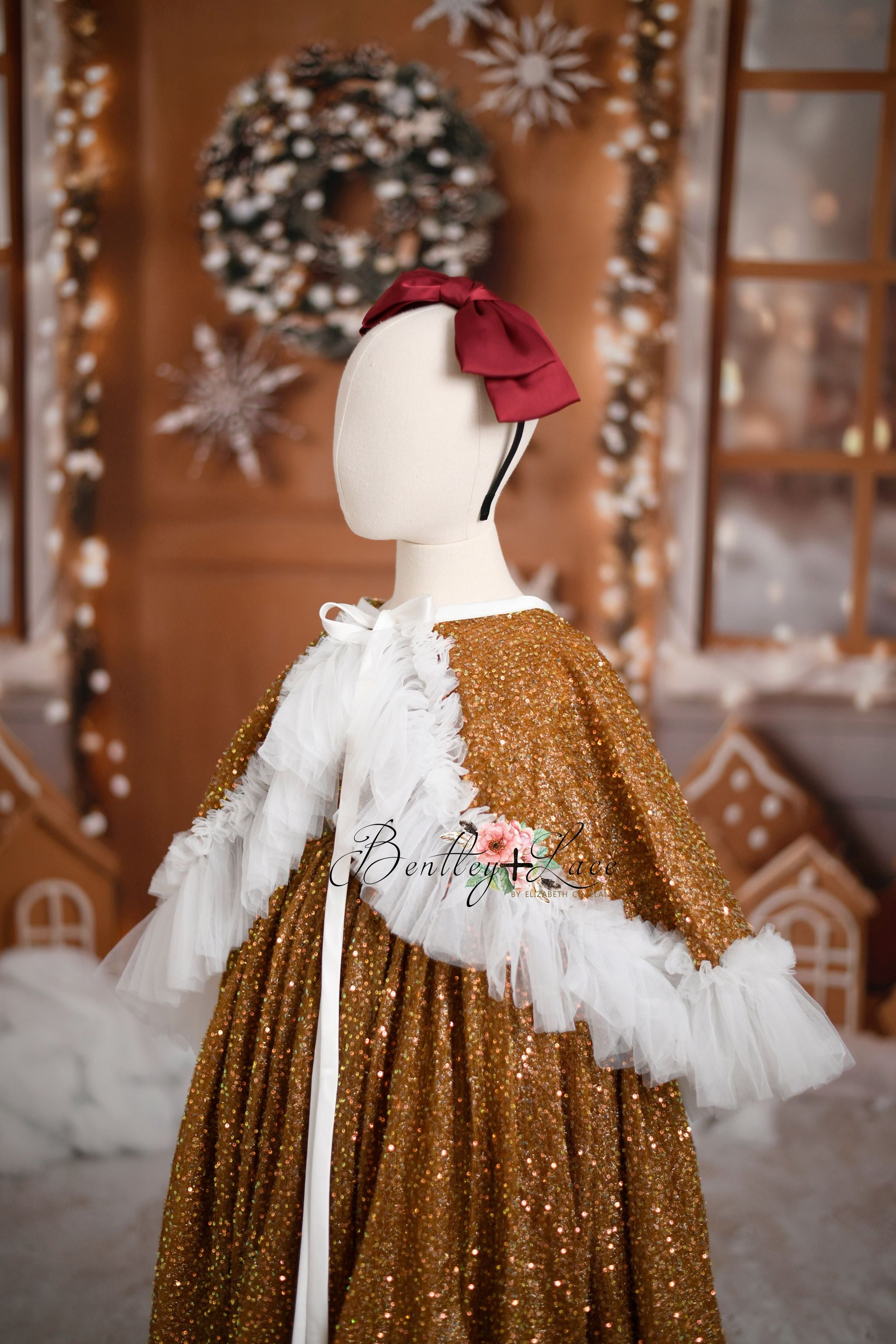 "Ging" - vintage floor length + CAPE ( 4 Year - Petite 5 Year)