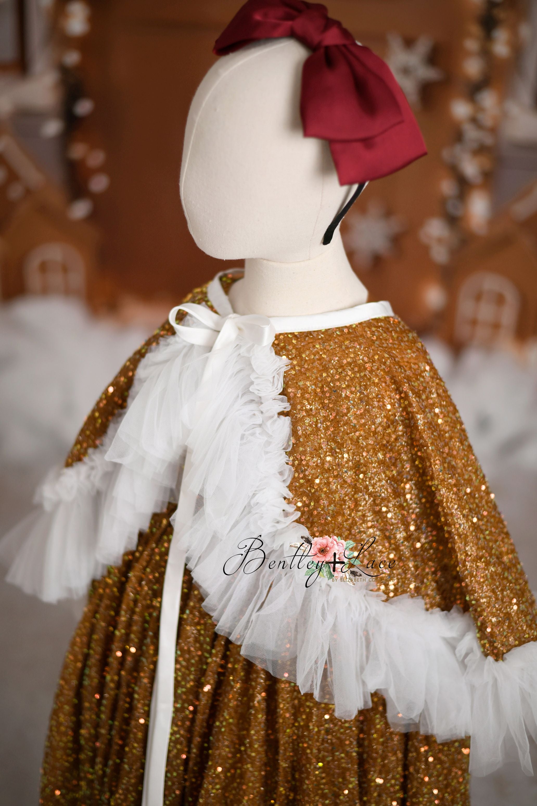 "Ging" - vintage floor length + CAPE ( 4 Year - Petite 5 Year)
