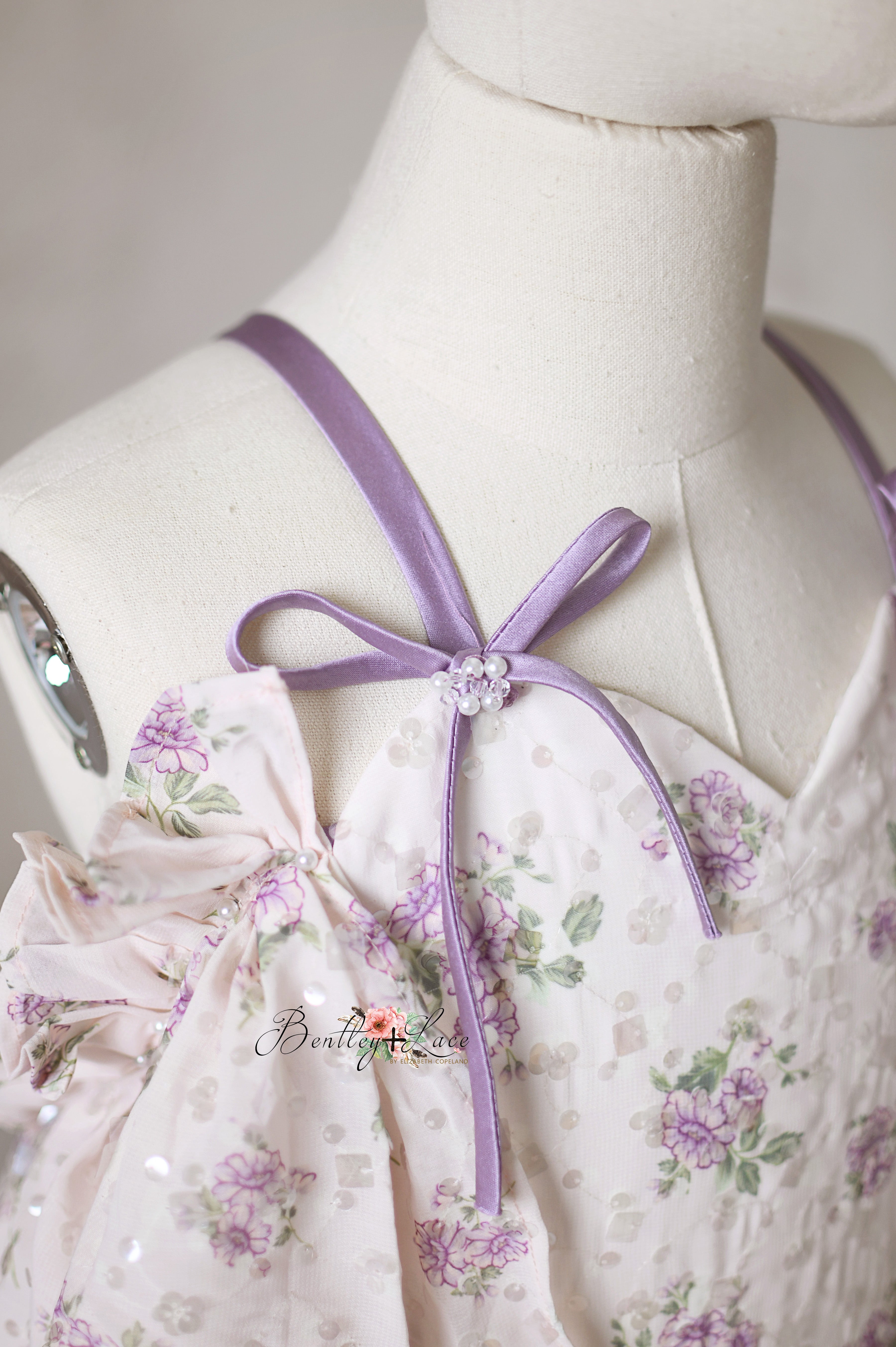 Whispering Serenade gown styled for a garden-themed photography shoot.