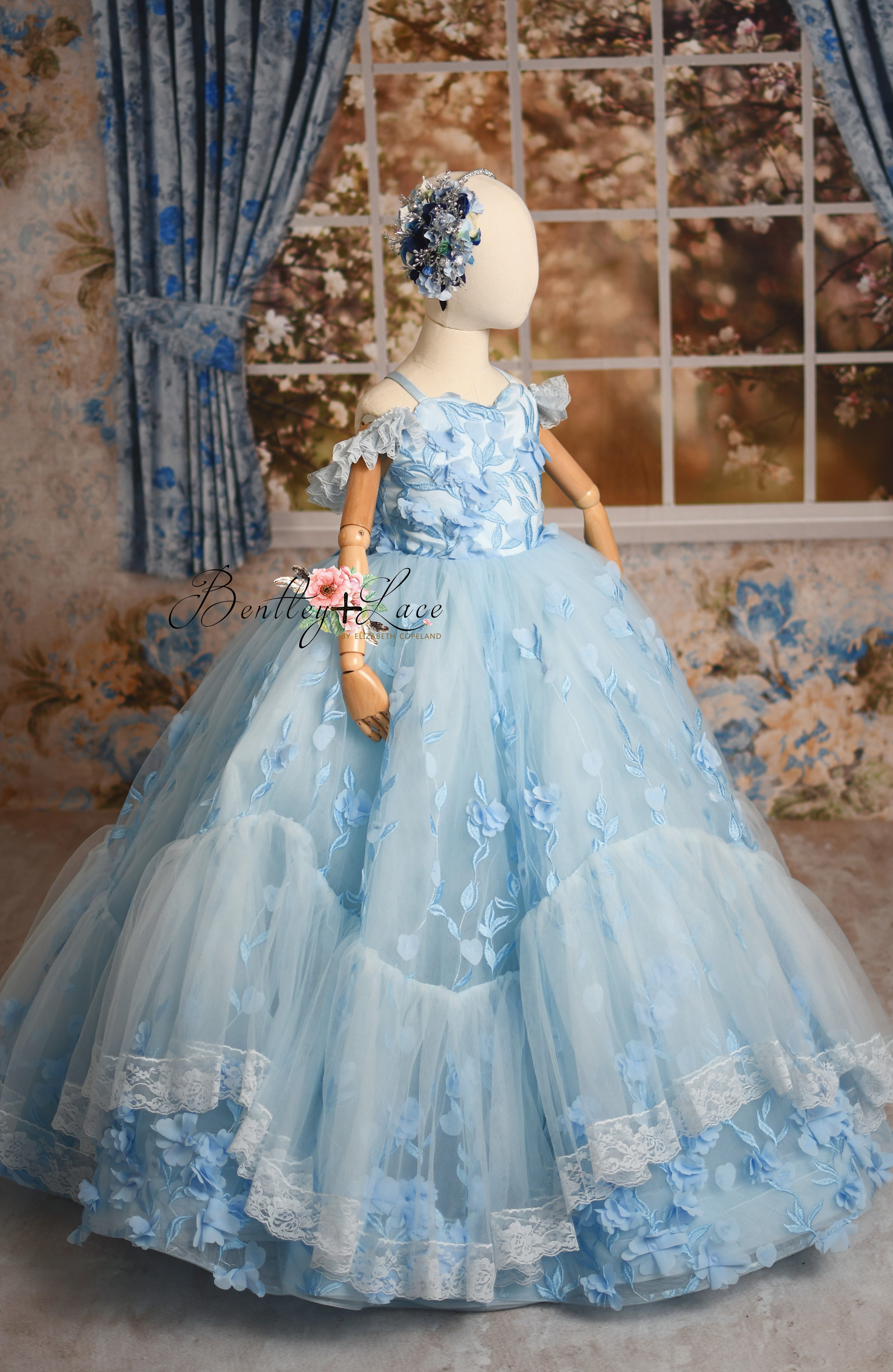 Madeleine- floor long gown -Off shoulder details (6 Year-7 year)