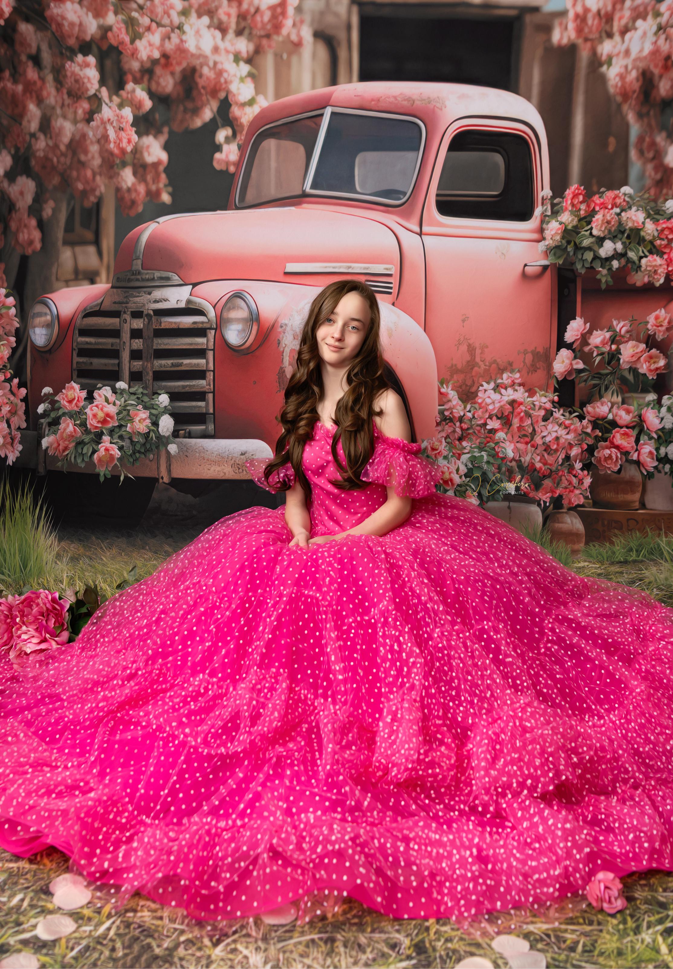 Swish Dots Couture Gown -pink- Floor length dress (12 Year - 14 Year)