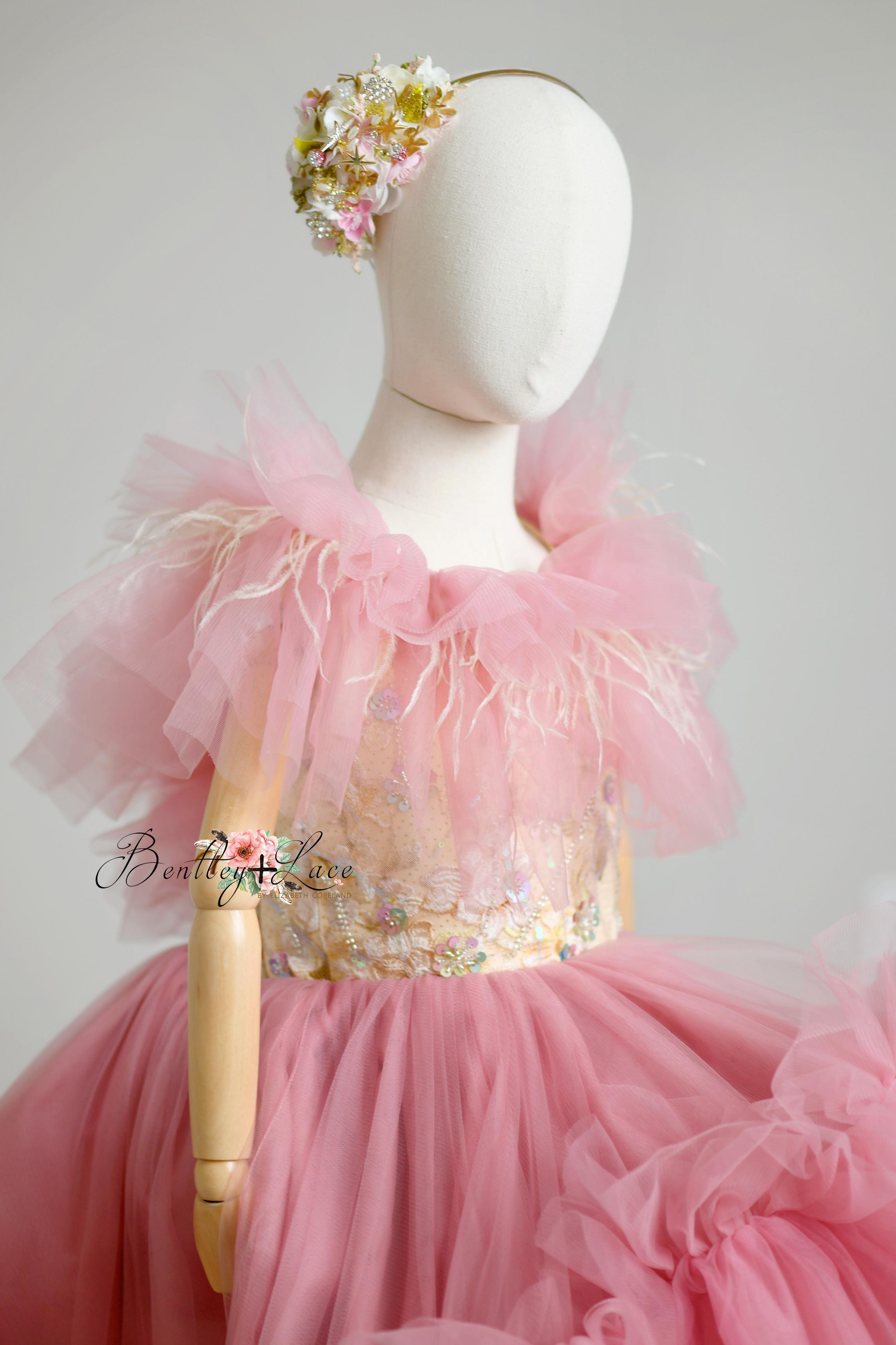 Rose Printemps - High Low gown+ wristlets (7 year- 9 year)