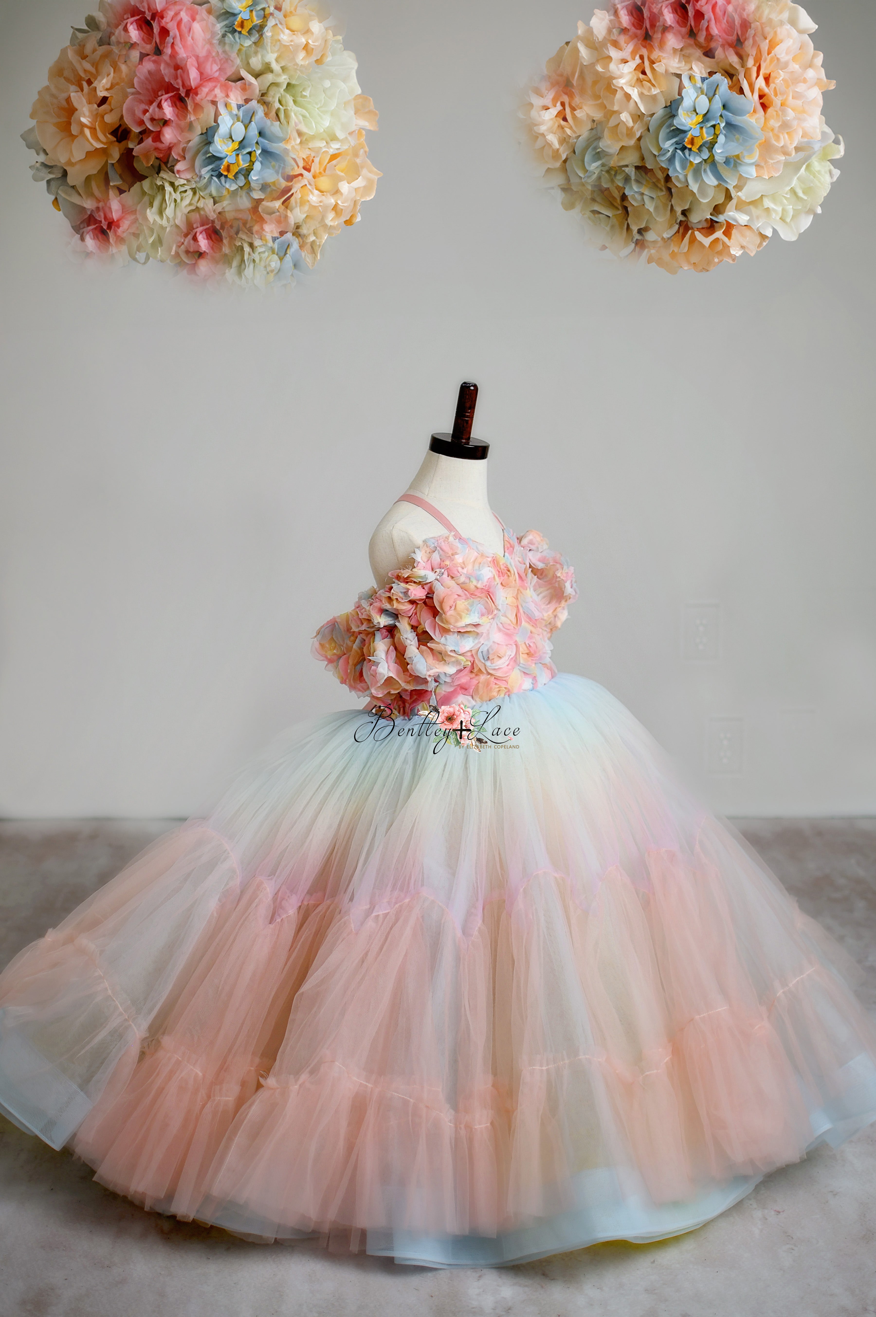 Sunshine Bouquet -Toddler floor long gown (3 year- 4 year)