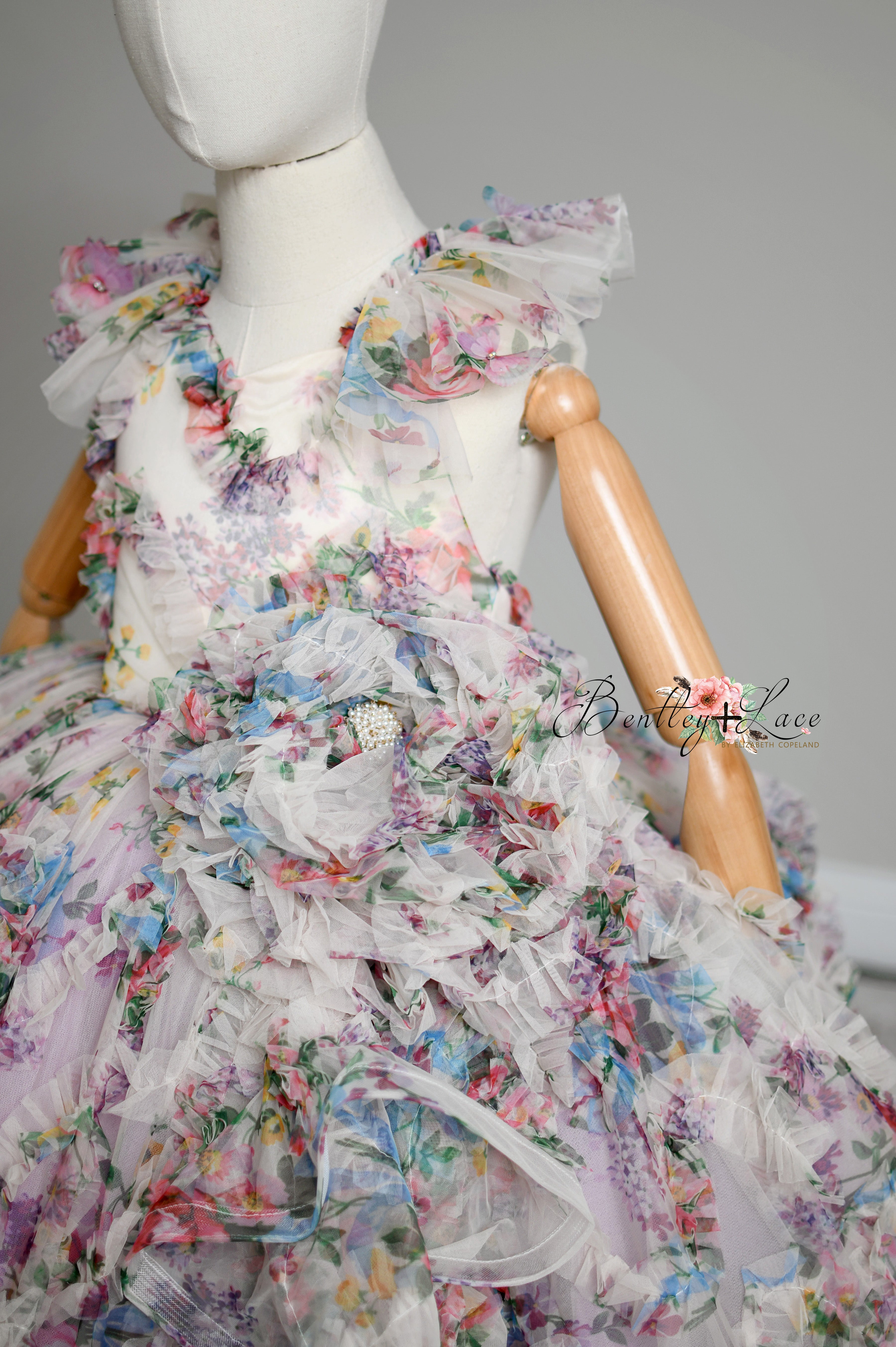RETIRED RENTAL EUC EXCLUSIVE limited release gown - Meadow Bloom floor long gown (6 year- 8 year)