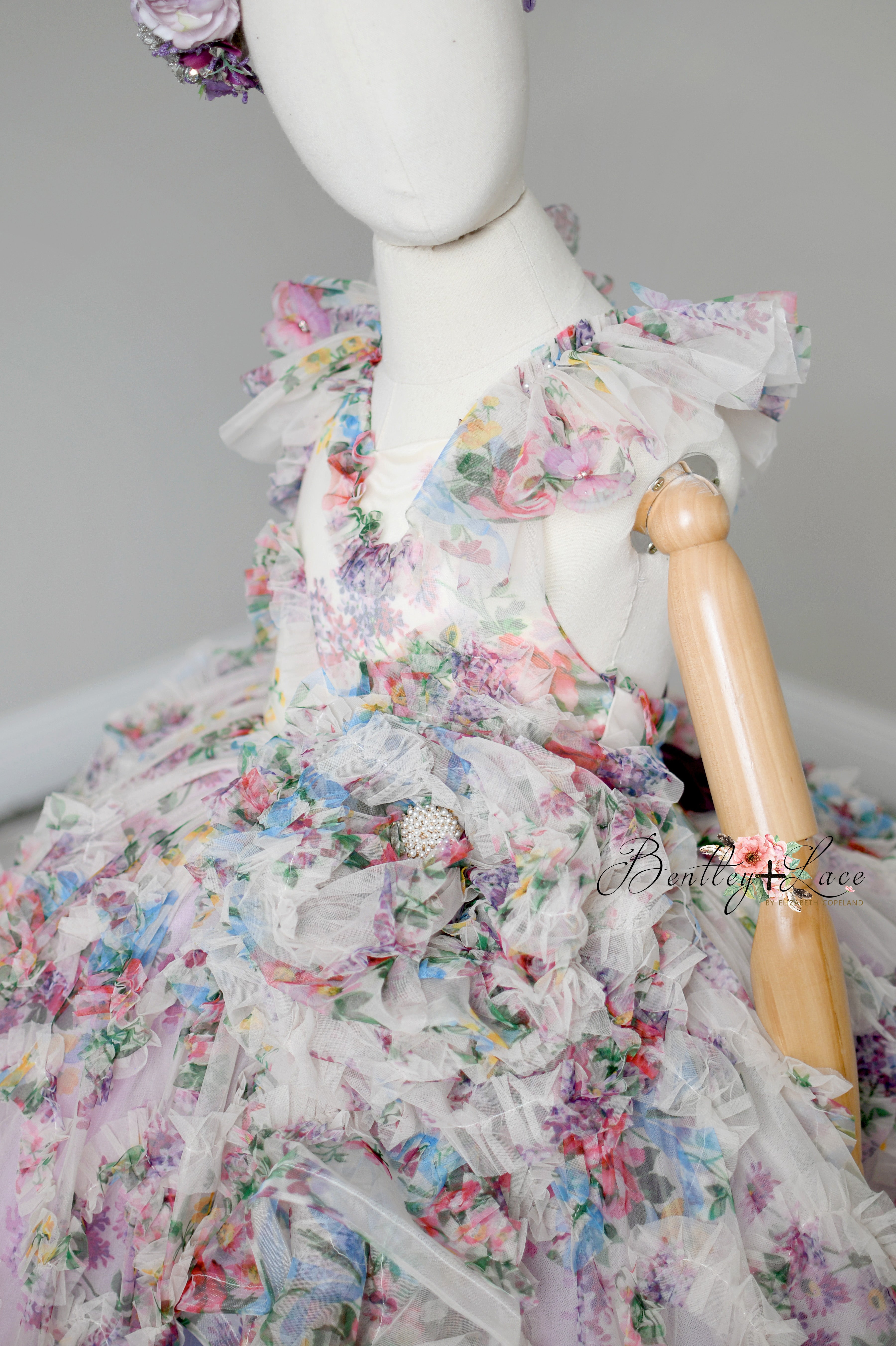 RETIRED RENTAL EUC EXCLUSIVE limited release gown - Meadow Bloom floor long gown (6 year- 8 year)