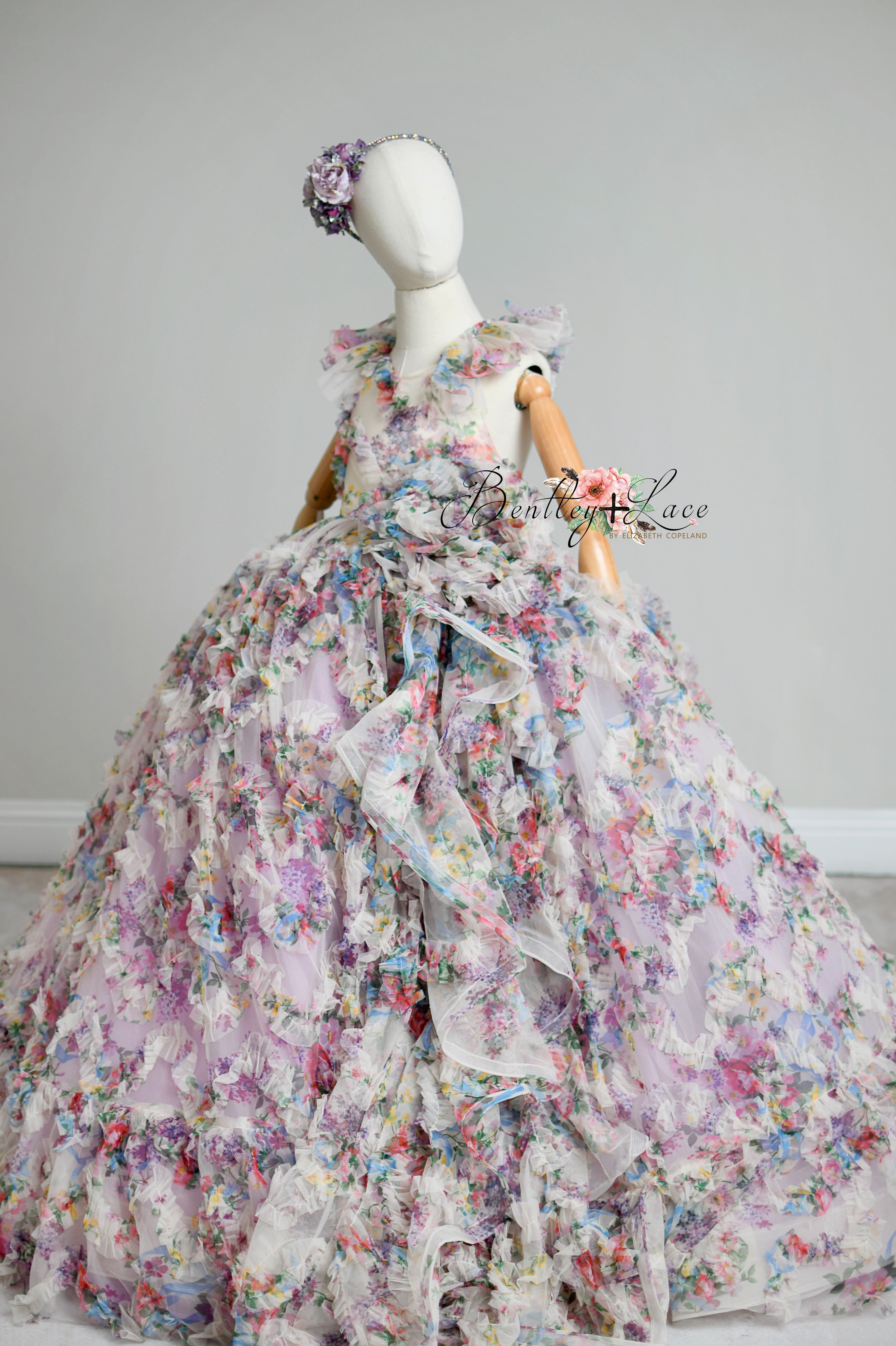 RETIRED RENTAL EUC EXCLUSIVE limited release gown - Meadow Bloom floor long gown (6 year- 8 year)