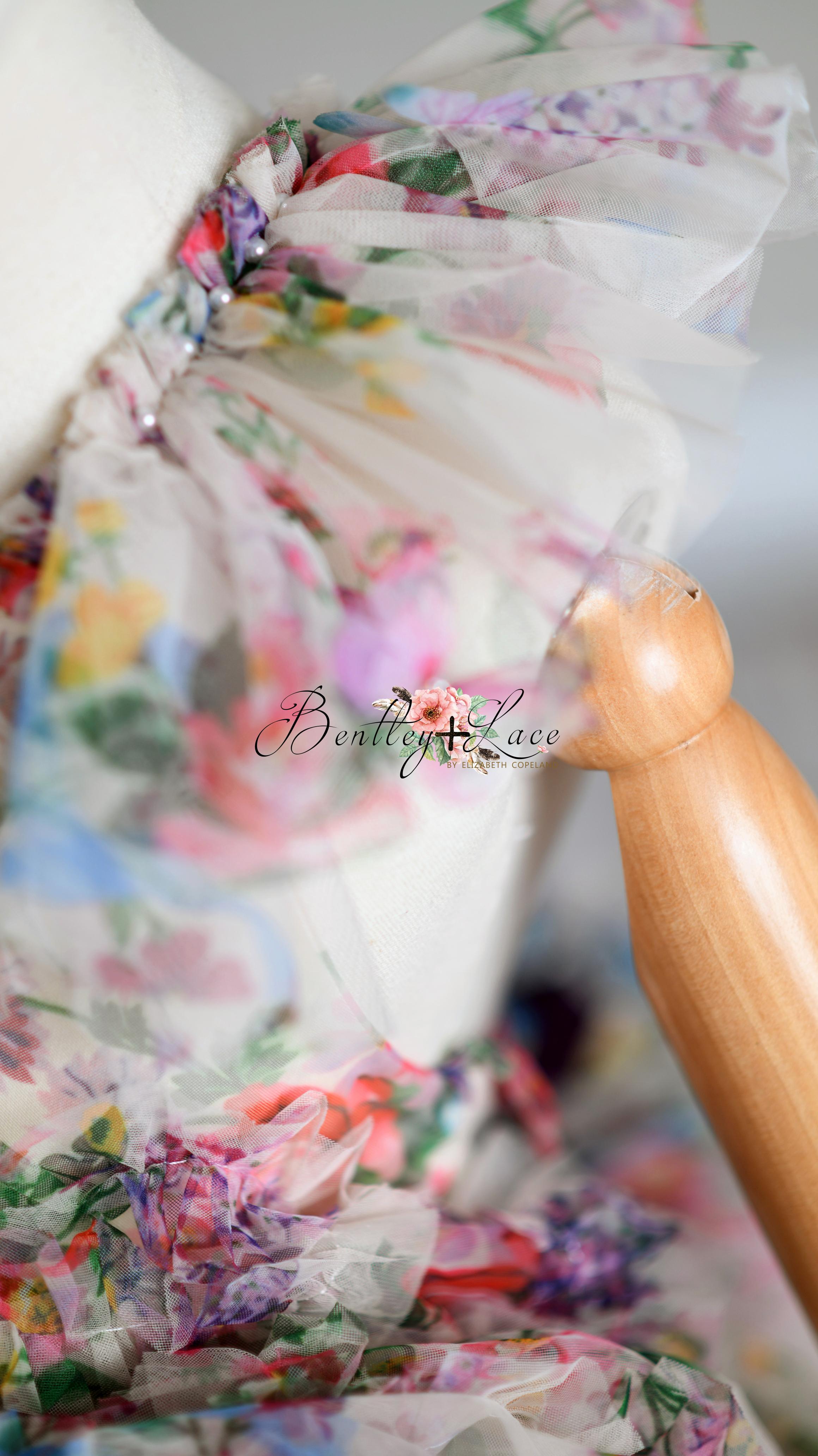 RETIRED RENTAL EUC EXCLUSIVE limited release gown - Meadow Bloom floor long gown (6 year- 8 year)