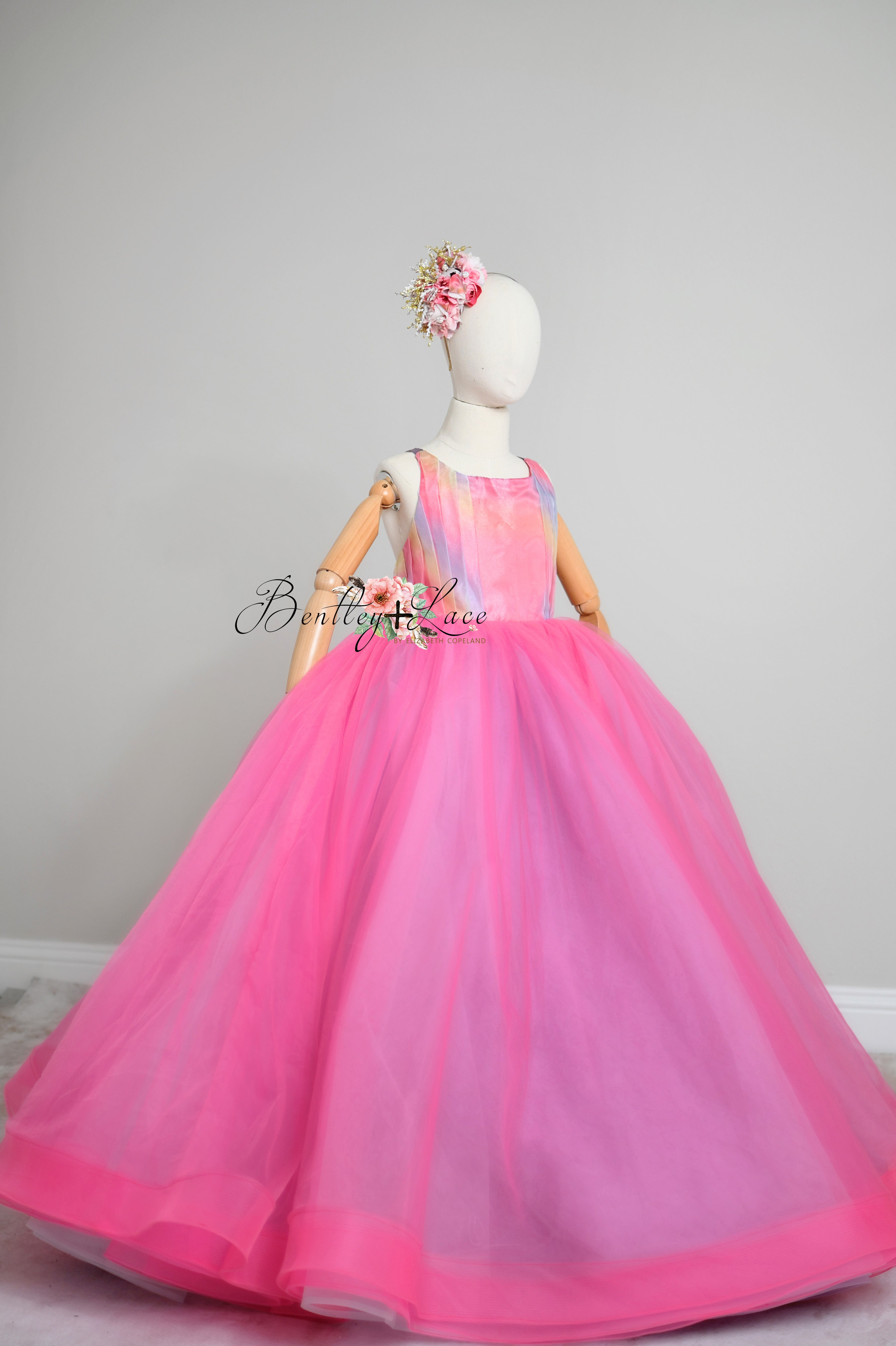 "Prism Dream" Floor-Length Gown with Detachable Skirt | Editorial Couture Dress for Special Occasions