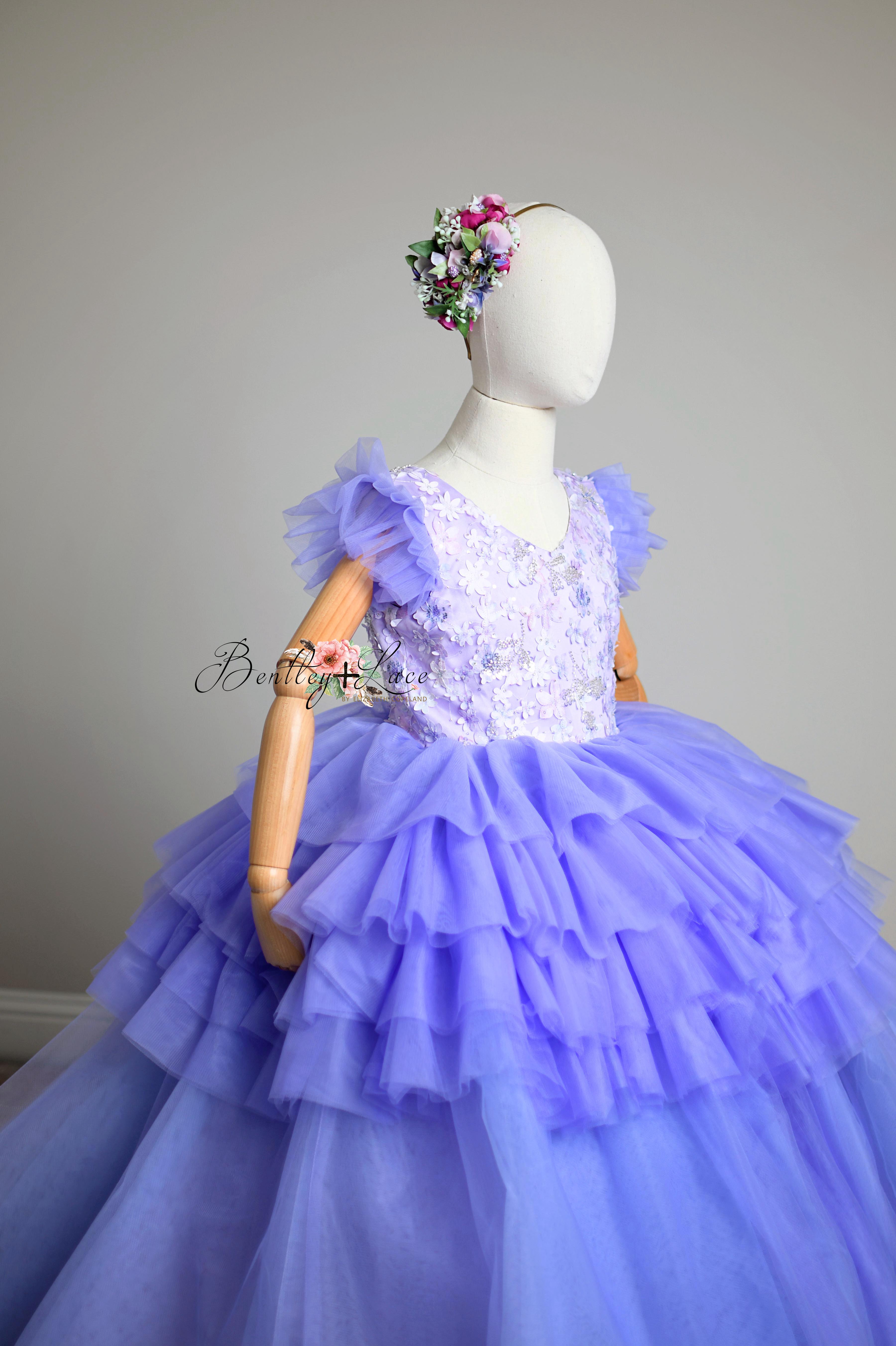 "Orchid Radiance"- Floor length gown (7 year- 9 year)