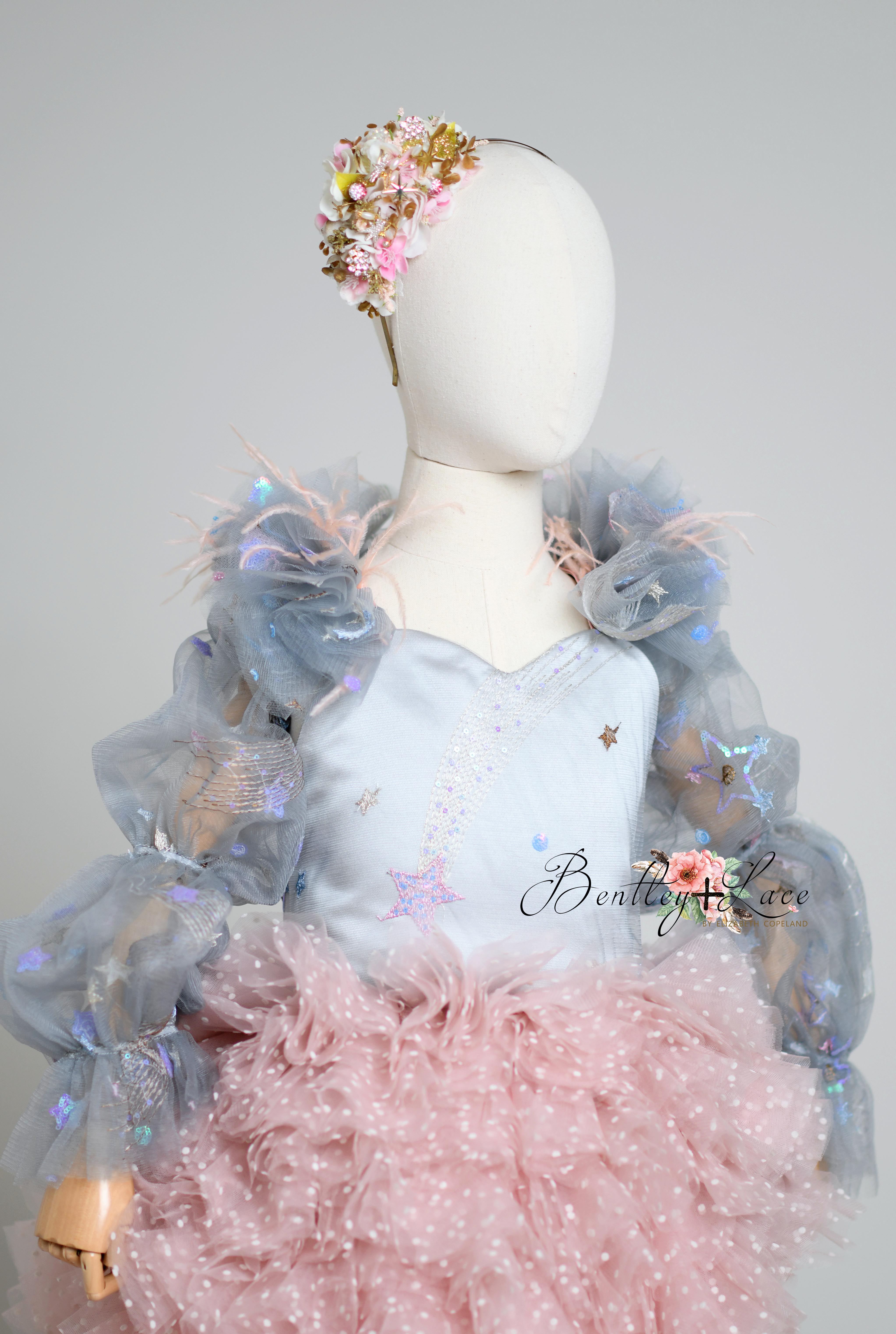 Starlight Princess "All That Shimmers " -   Petal length dress  + detachable sleeves ( 6 Year - 7 Year)