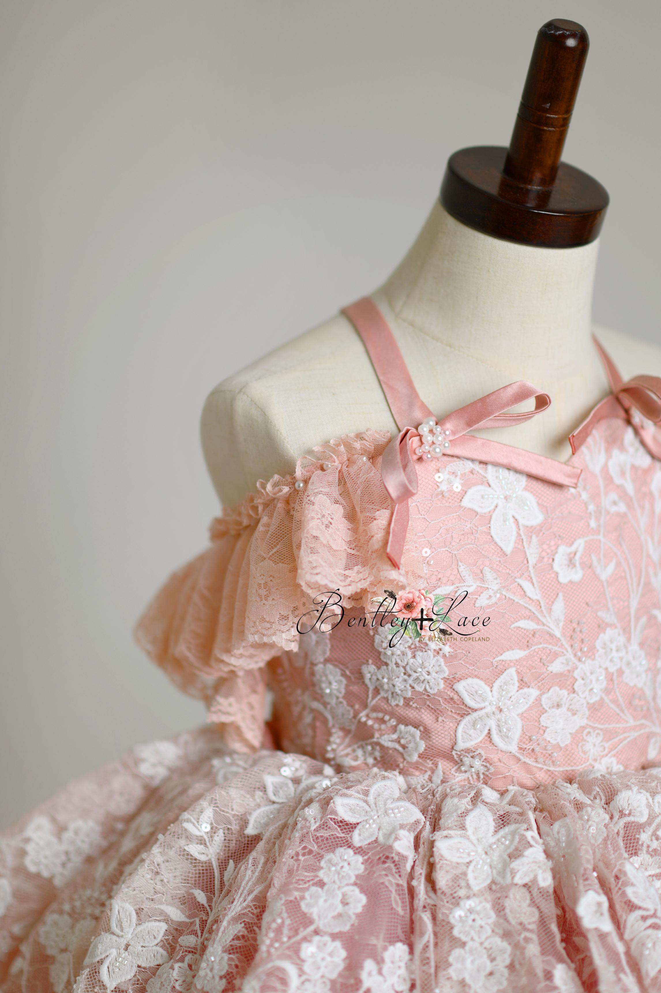 "Dentelle Rose" - Petal length dress+ Knee length Bloomer shorts ( 2 Year - Petite 4)